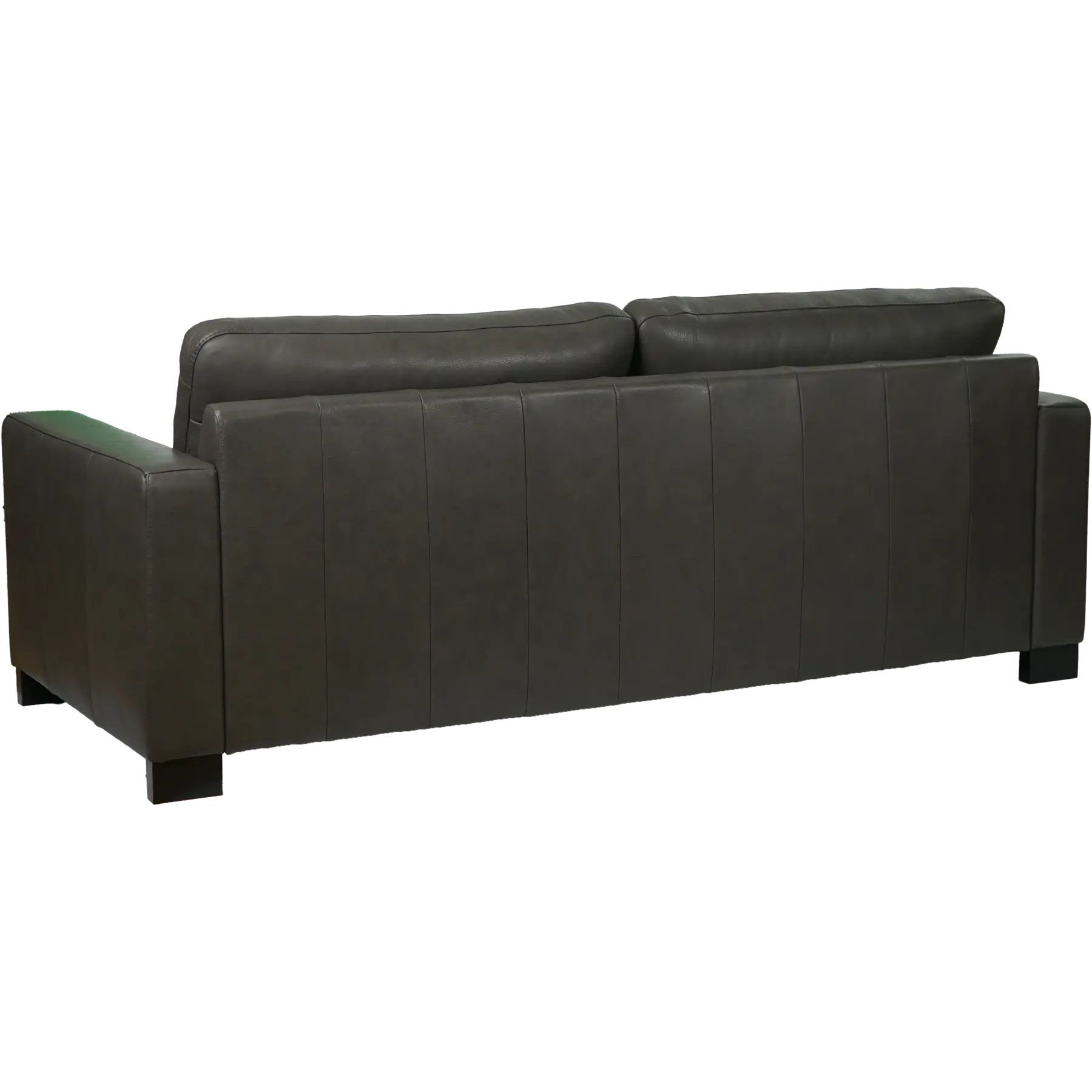 afbeelding van Leren bank Energy - 3 zits - Elegance Antracite (donkergrijs) - Poten hout zwart