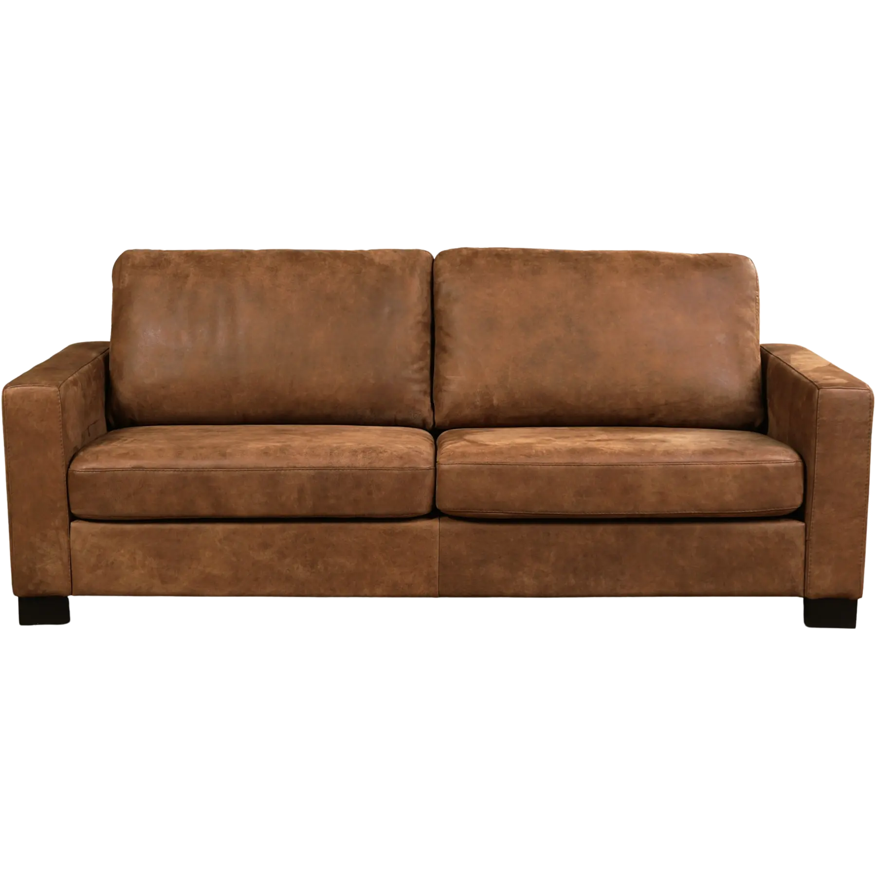 afbeelding van Leren bank Energy - 3 zits - Kenia Brown (bruin) - Poten hout bruin