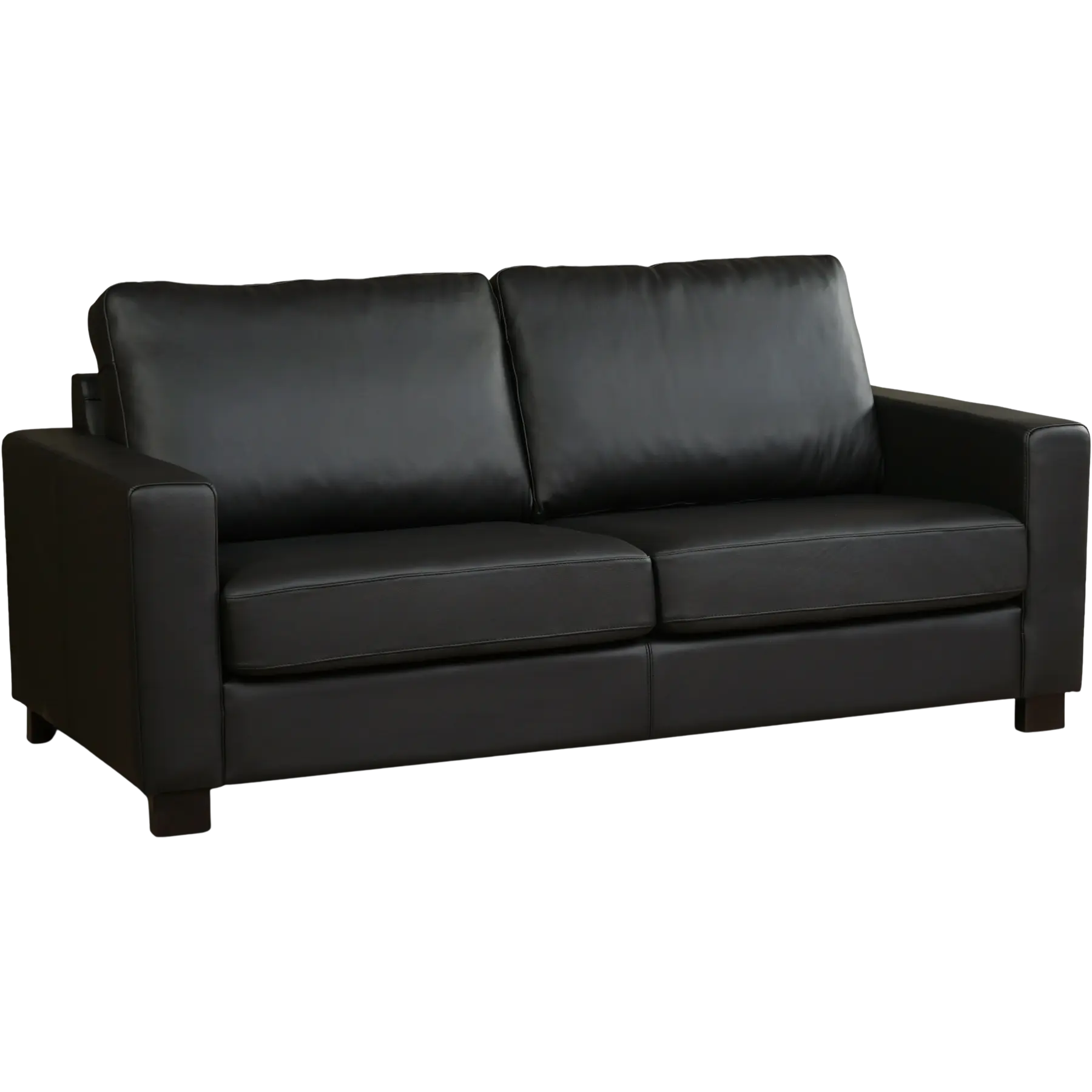 afbeelding van Leren bank Energy - 3 zits - Toledo Nero (zwart) - Poten hout bruin