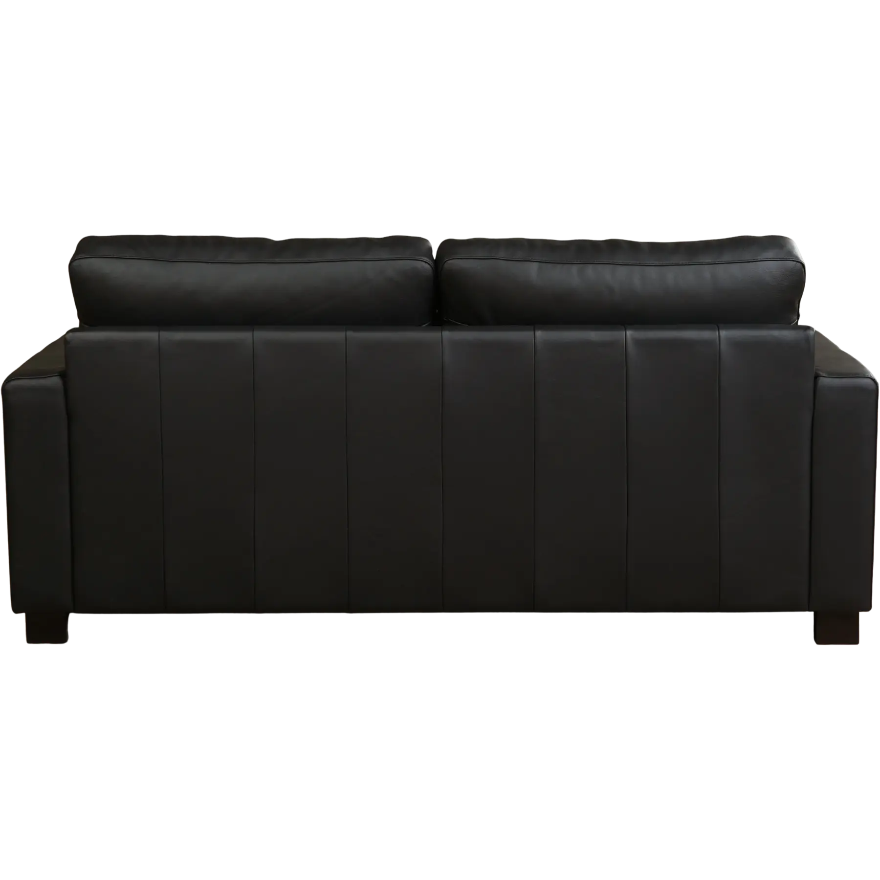 afbeelding van Leren bank Energy - 3 zits - Toledo Nero (zwart) - Poten hout zwart