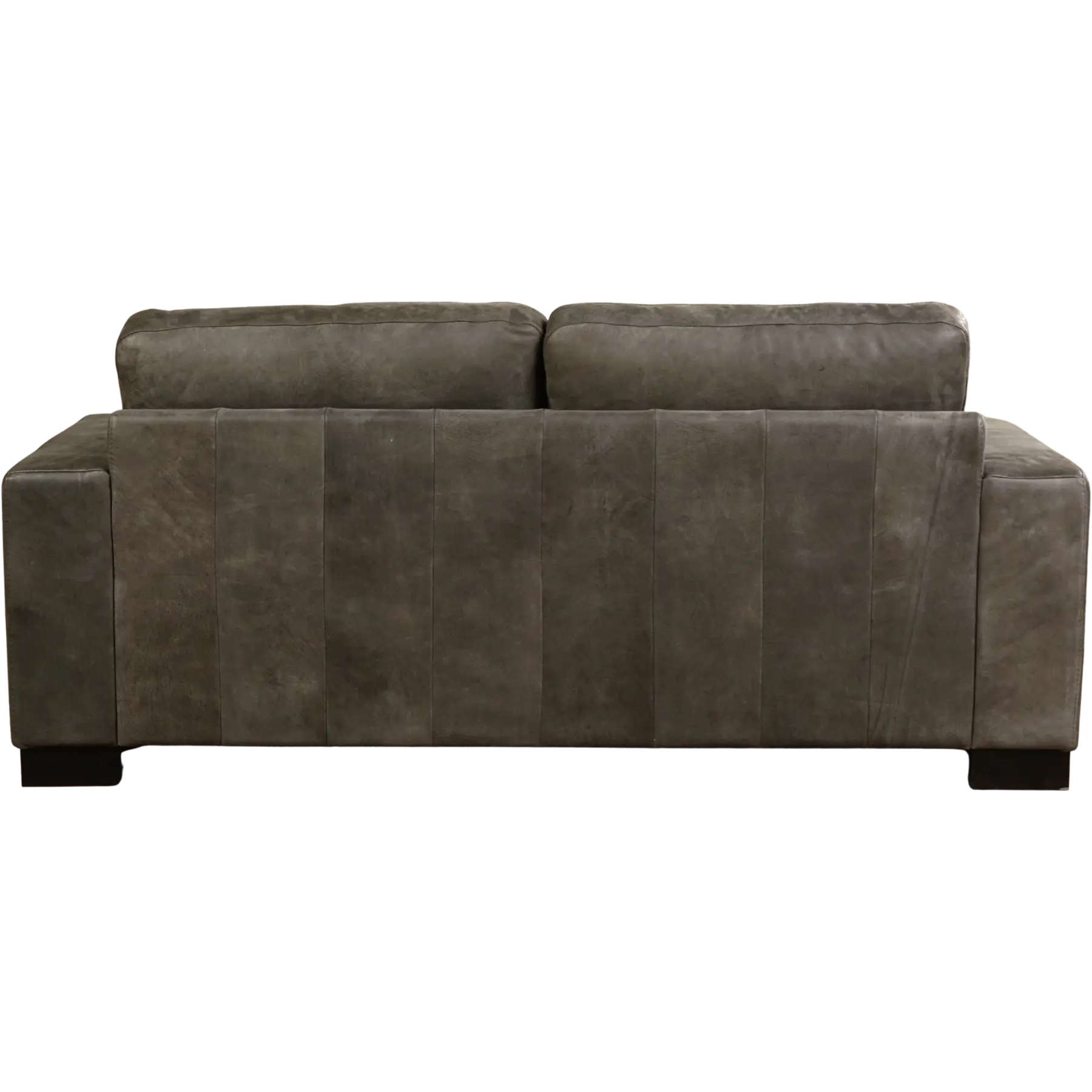 afbeelding van Leren bank Enjoy - 2,5 zits - Kenia Antracite (grijs) - Poten hout bruin