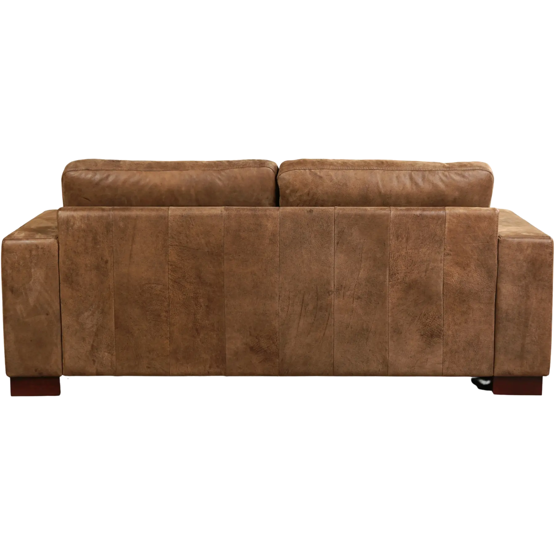 afbeelding van Leren bank Enjoy - 2,5 zits - Kenia Brown (bruin) - Poten hout bruin