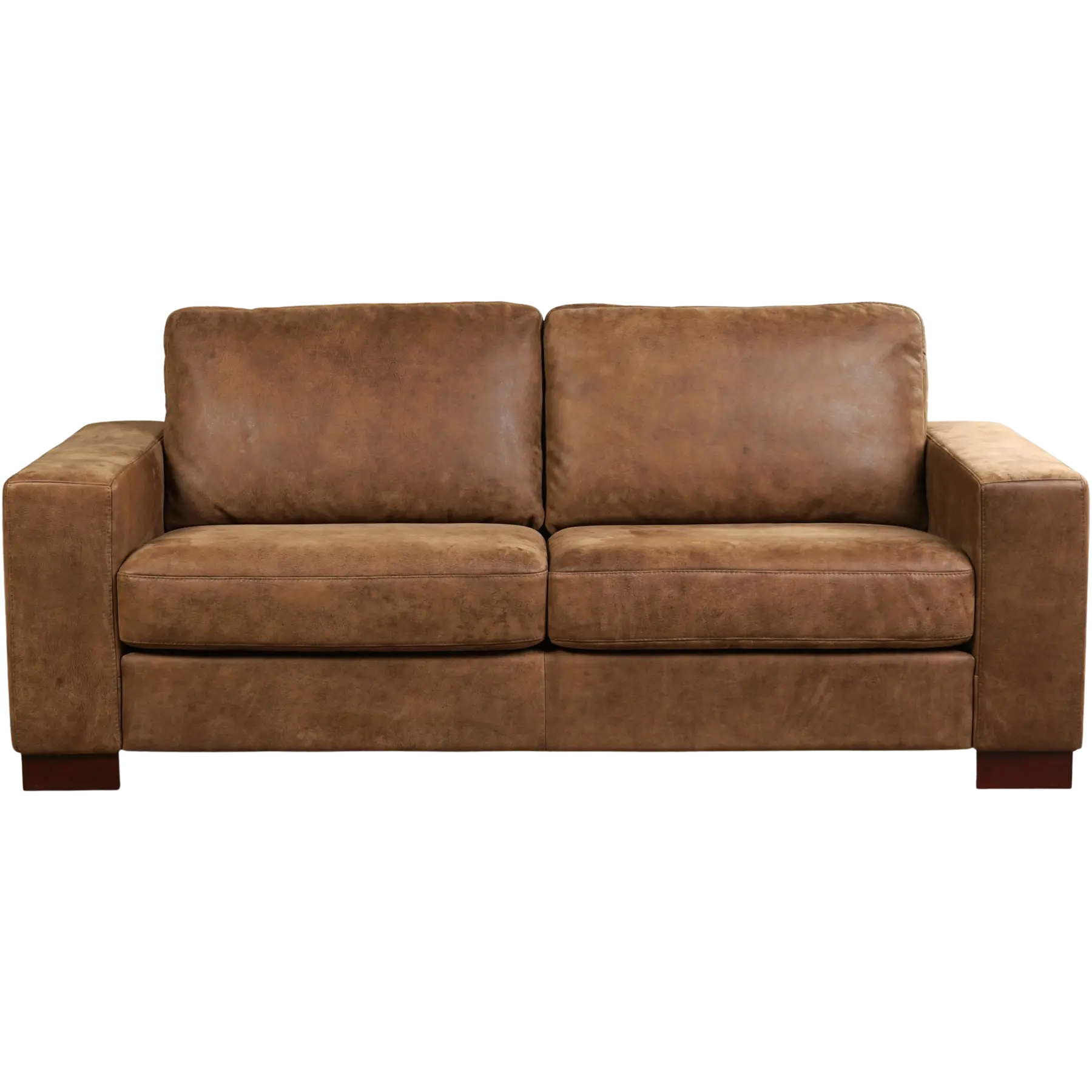 afbeelding van Leren bank Enjoy - 2,5 zits - Kenia Brown (bruin) - Poten hout zwart