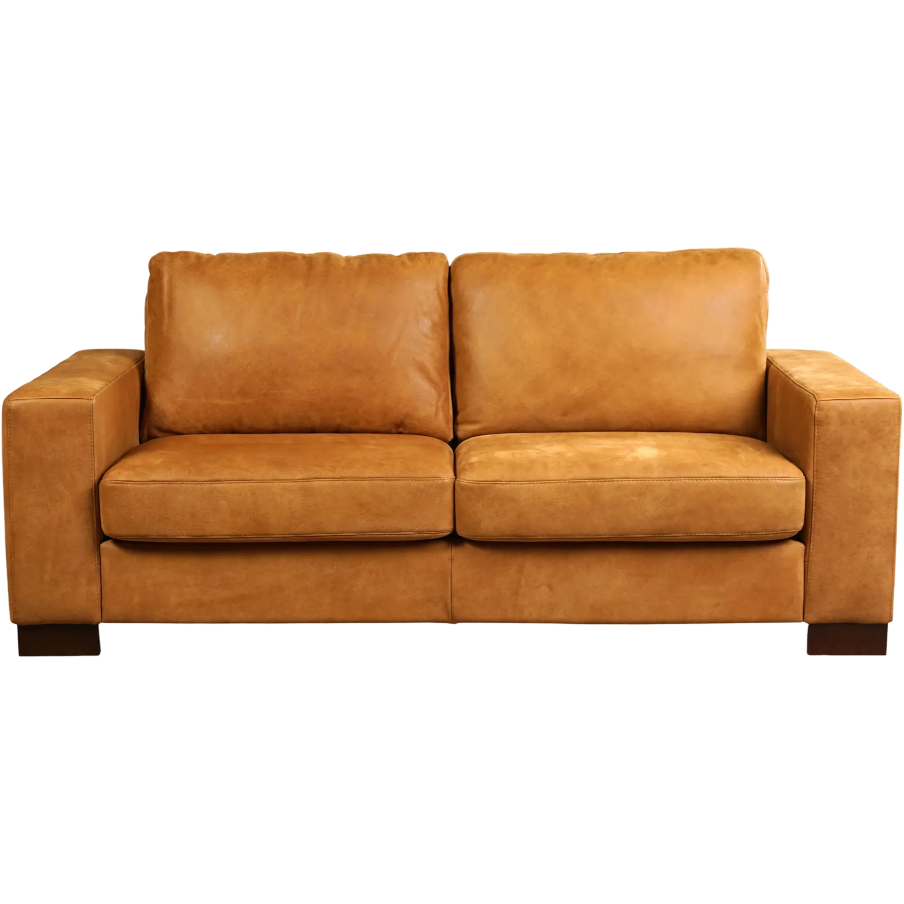 afbeelding van Leren bank Enjoy - 2,5 zits - Kenia Cognac (cognac) - Poten hout bruin