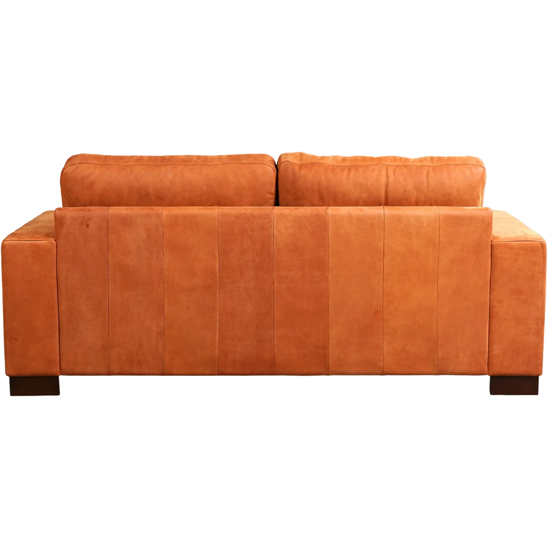 afbeelding van Leren bank Enjoy - 2,5 zits - Kenia Rost (oranje) - Poten hout bruin