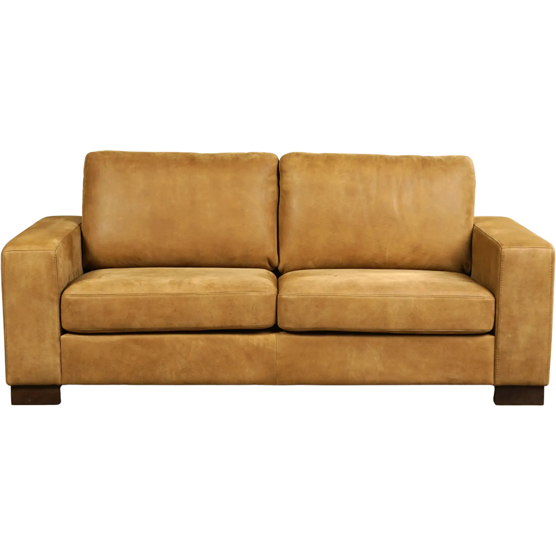 afbeelding van Leren bank Enjoy - 2,5 zits - Kenia Walnut (cognac) - Poten hout bruin