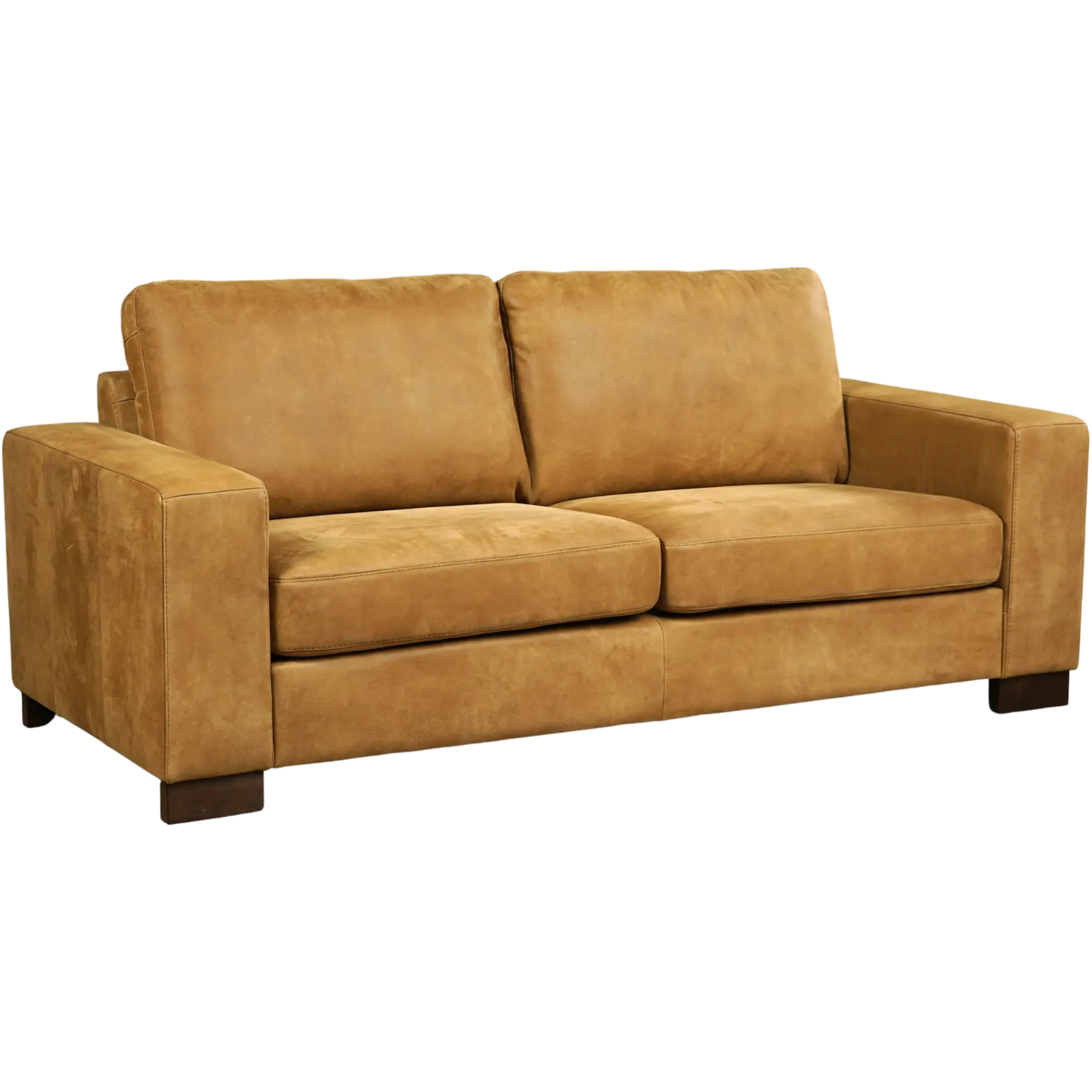 afbeelding van Leren bank Enjoy - 2,5 zits - Kenia Walnut (cognac) - Poten hout bruin