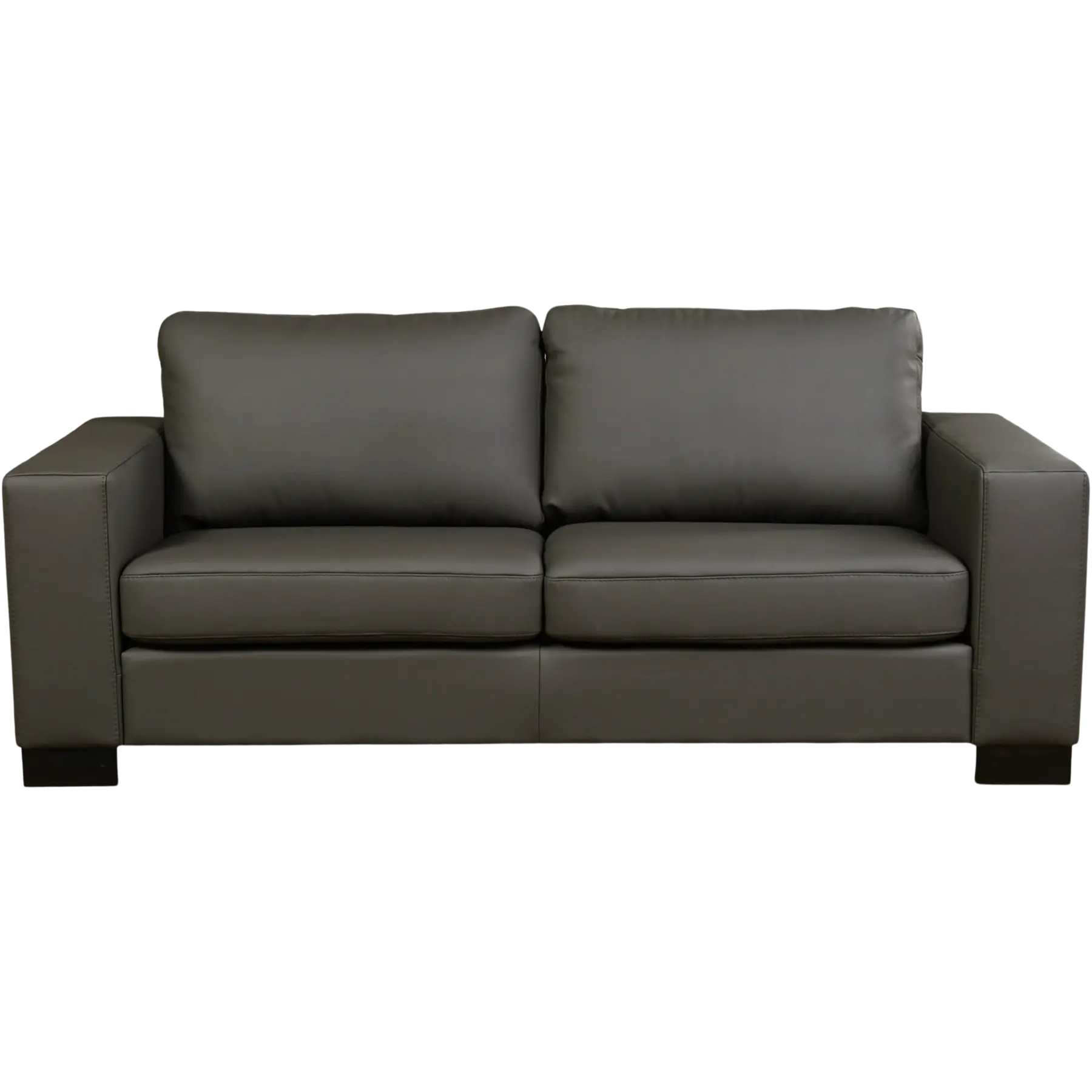 afbeelding van Leren bank Enjoy - 2,5 zits - Toledo Antracite (donkergrijs) - Poten hout zwart