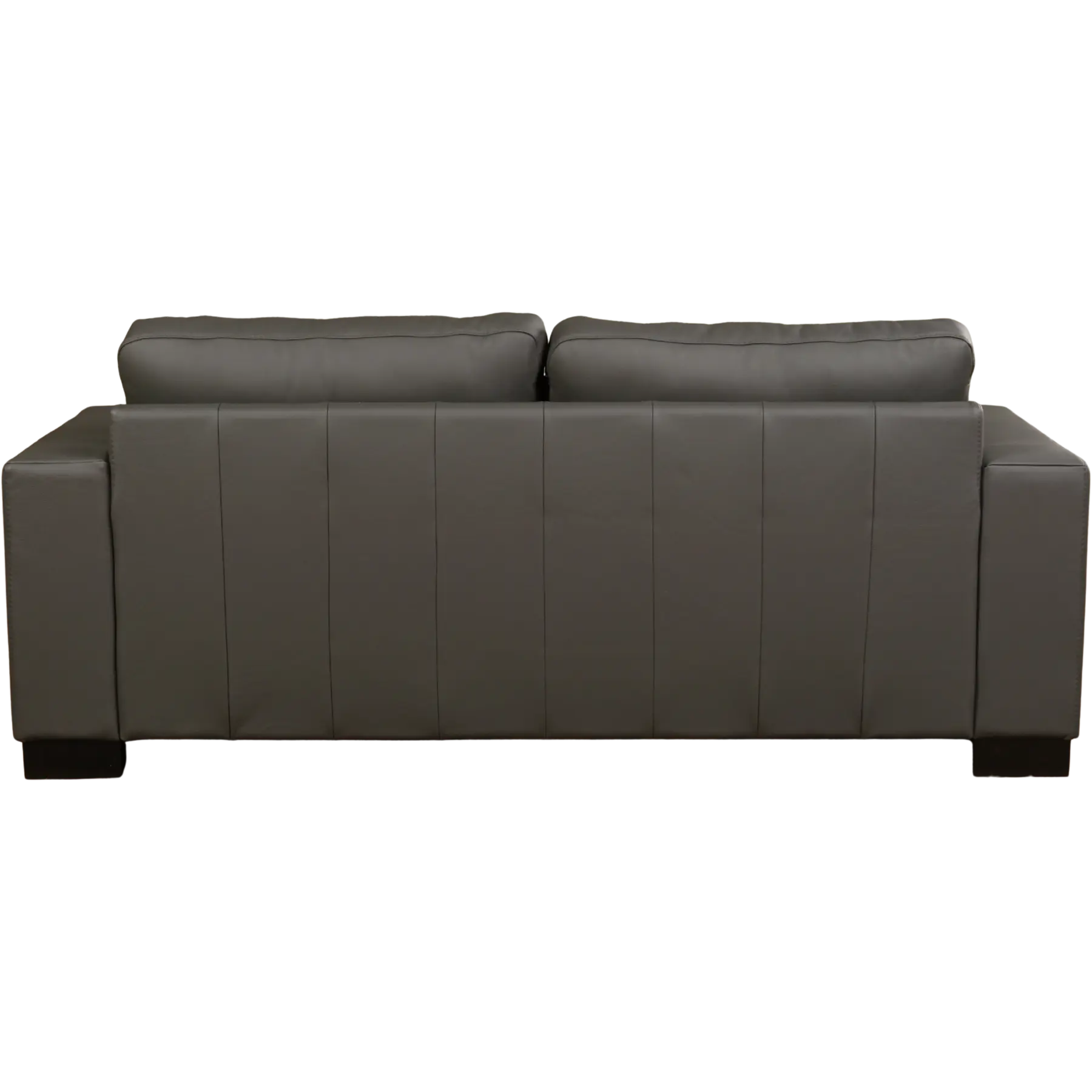 afbeelding van Leren bank Enjoy - 2,5 zits - Toledo Antracite (donkergrijs) - Poten hout zwart