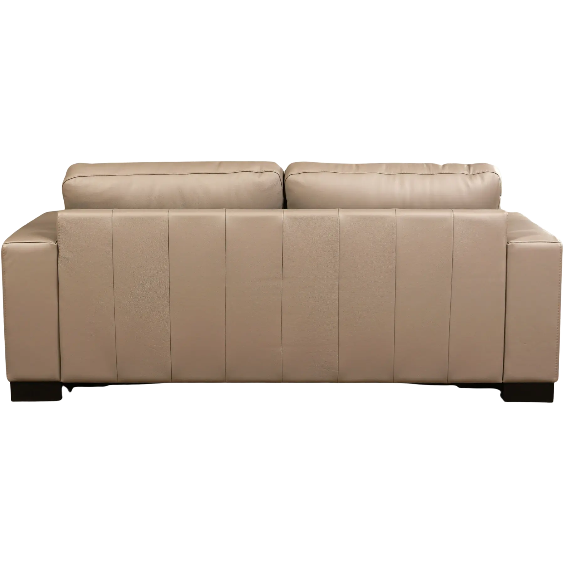afbeelding van Leren bank Enjoy - 2,5 zits - Toledo Khaki (taupe/bruin) - Poten hout zwart