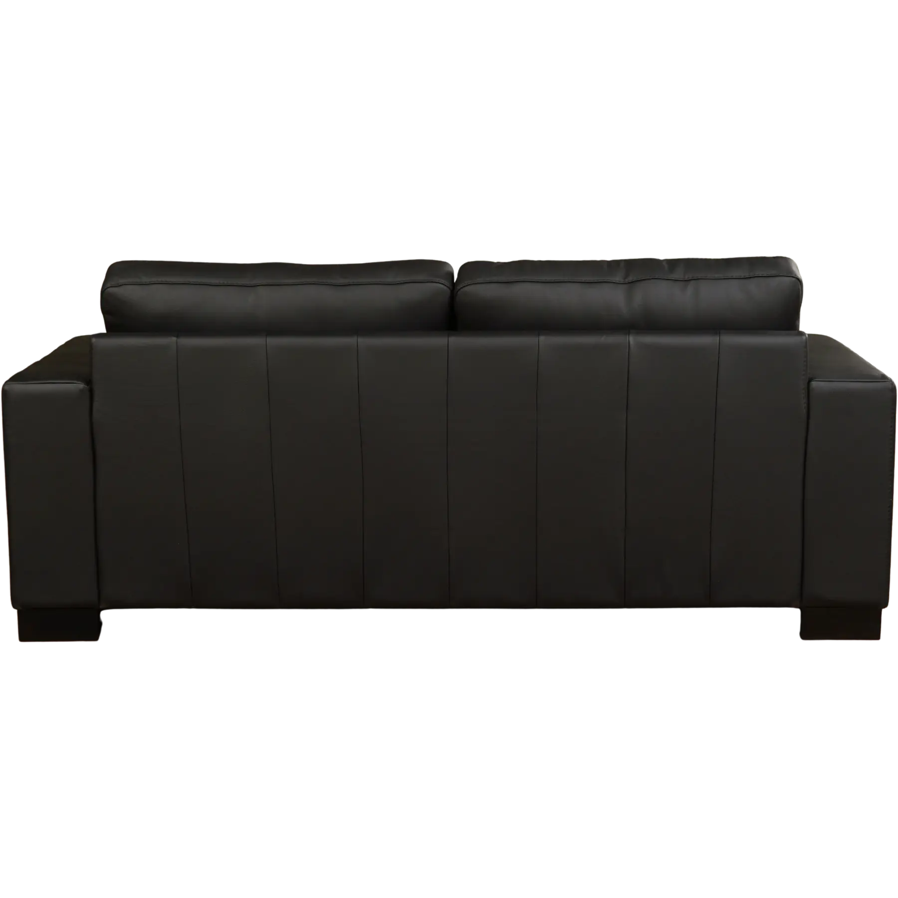 afbeelding van Leren bank Enjoy - 2,5 zits - Toledo Nero (zwart) - Poten hout zwart