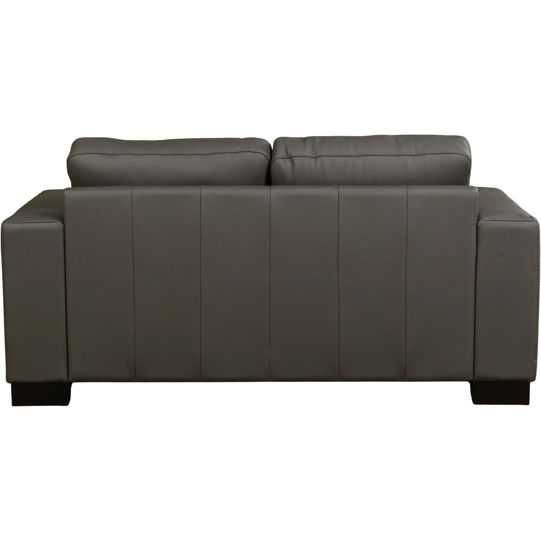 afbeelding van Leren bank Enjoy - 2 zits - Hermes Antracite (donkergrijs) - Poten hout zwart