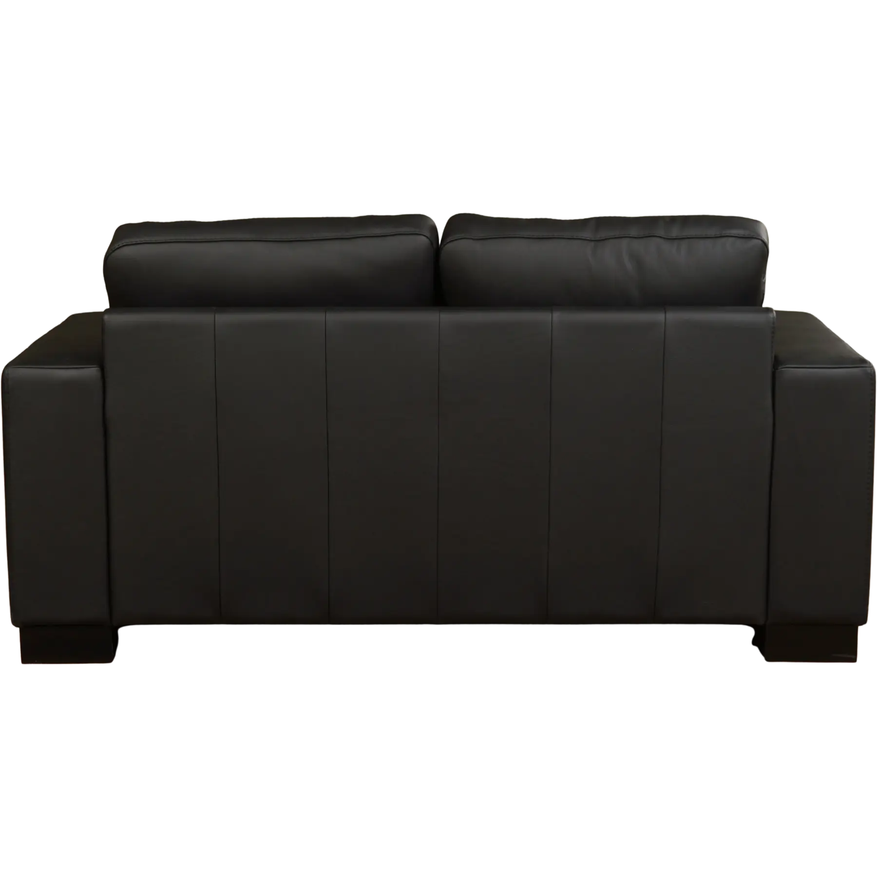 afbeelding van Leren bank Enjoy - 2 zits - Hermes Nero (zwart) - Poten hout zwart