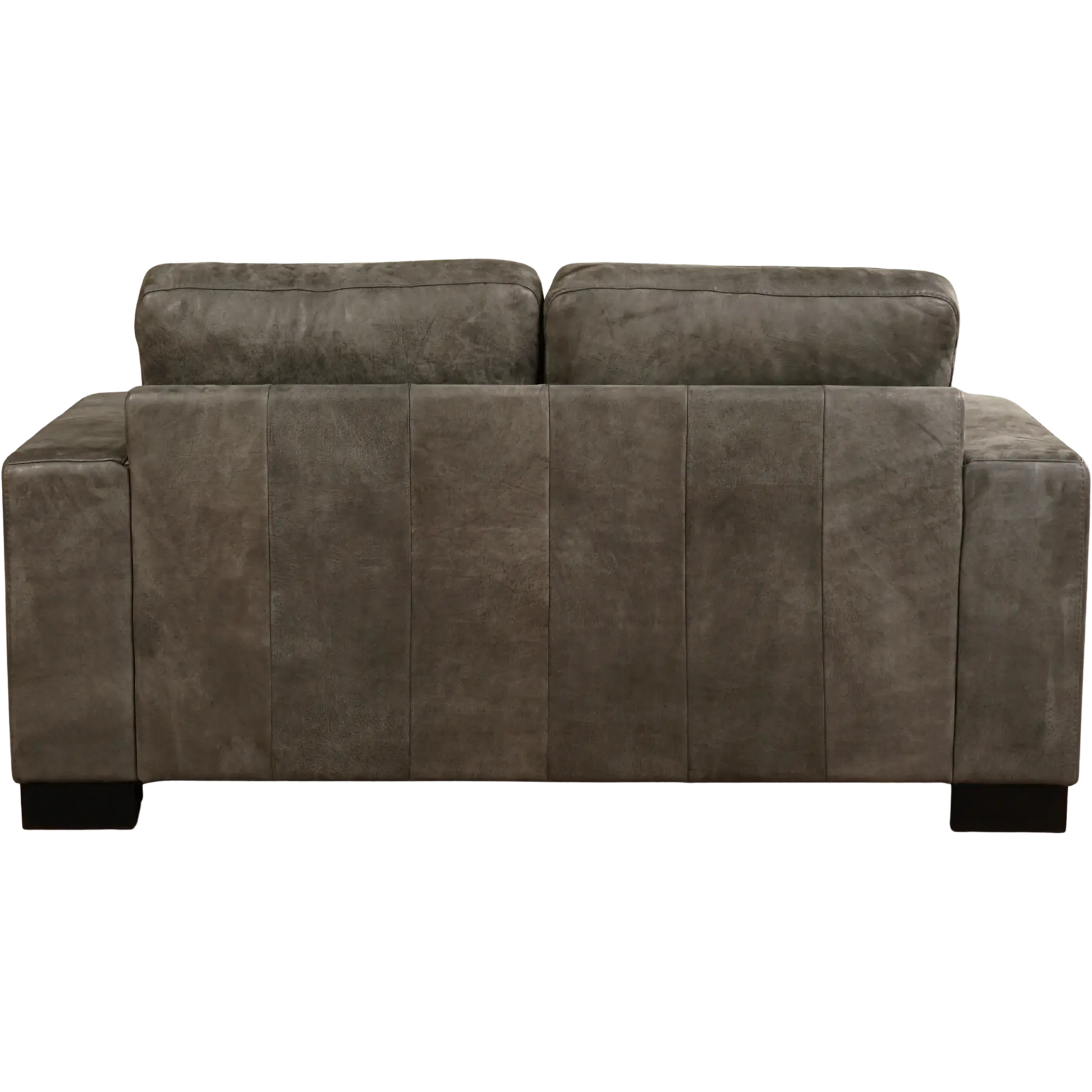 afbeelding van Leren bank Enjoy - 2 zits - Kenia Antracite (grijs) - Poten hout zwart