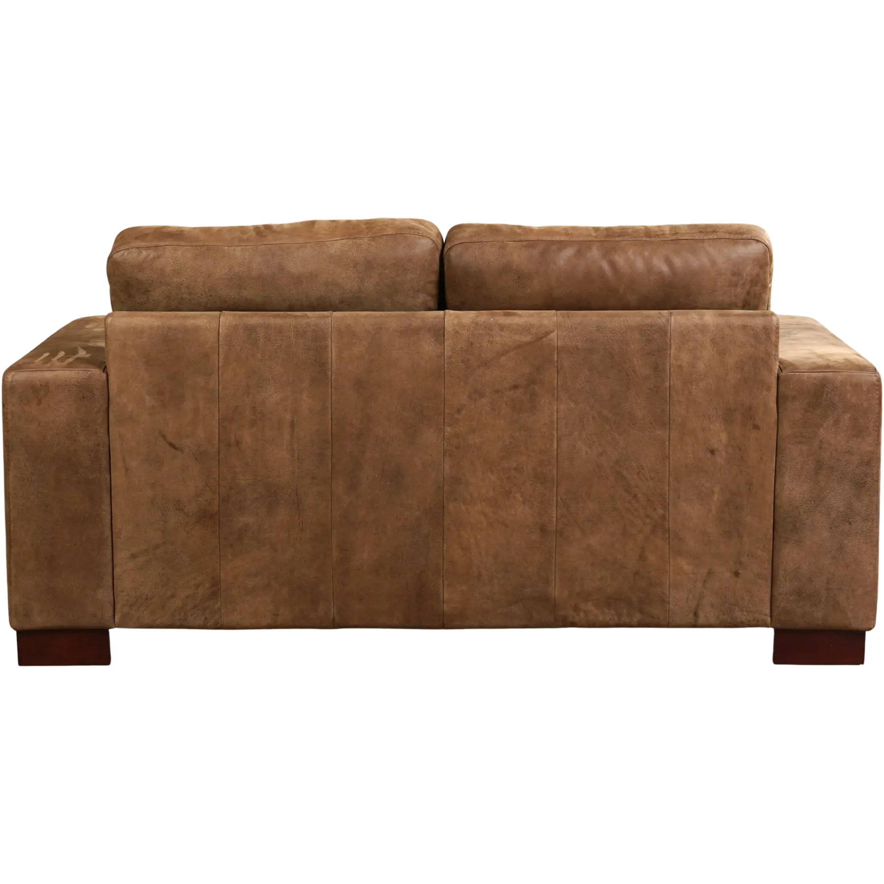 afbeelding van Leren bank Enjoy - 2 zits - Kenia Brown (bruin) - Poten hout bruin