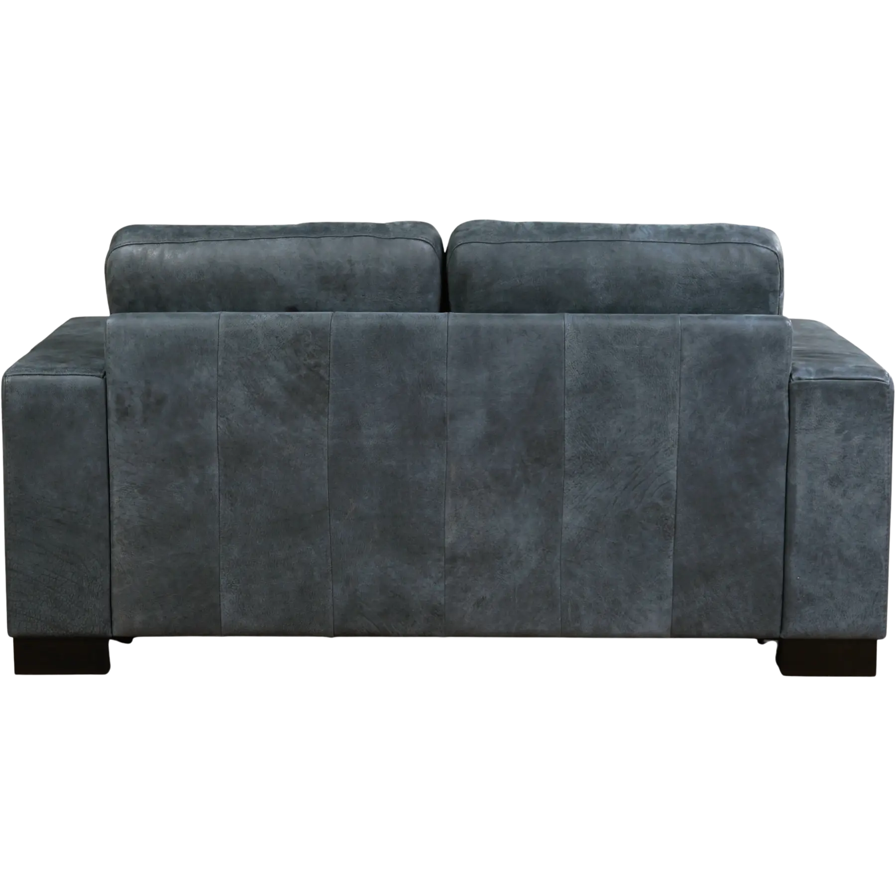 afbeelding van Leren bank Enjoy - 2 zits - Kenia Denim (blauw) - Poten hout bruin