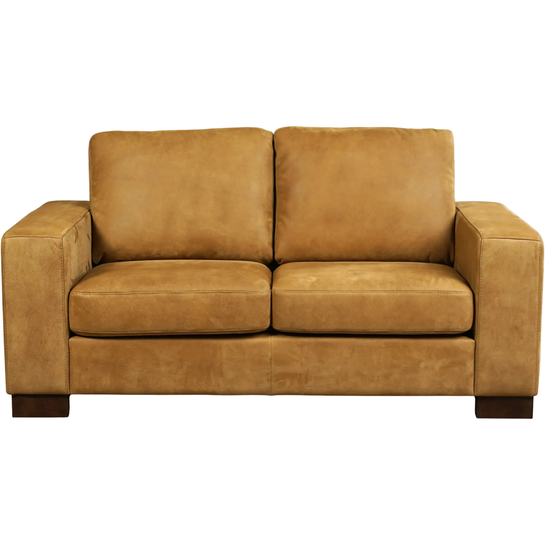 afbeelding van Leren bank Enjoy - 2 zits - Kenia Walnut (cognac) - Poten hout bruin