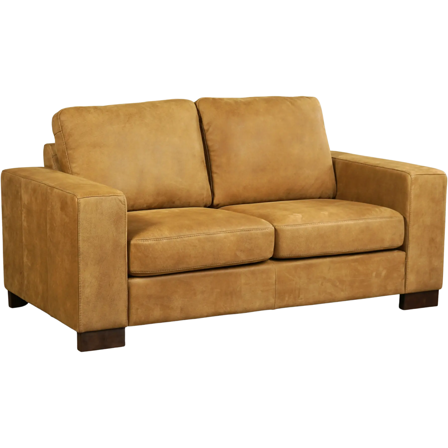 afbeelding van Leren bank Enjoy - 2 zits - Kenia Walnut (cognac) - Poten hout bruin