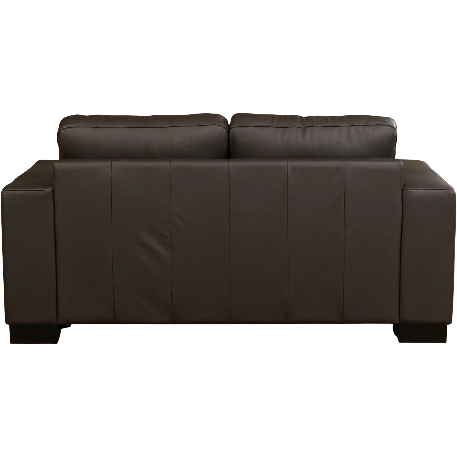 afbeelding van Leren bank Enjoy - 2 zits - Toledo Caffe (donkerbruin) - Poten hout zwart