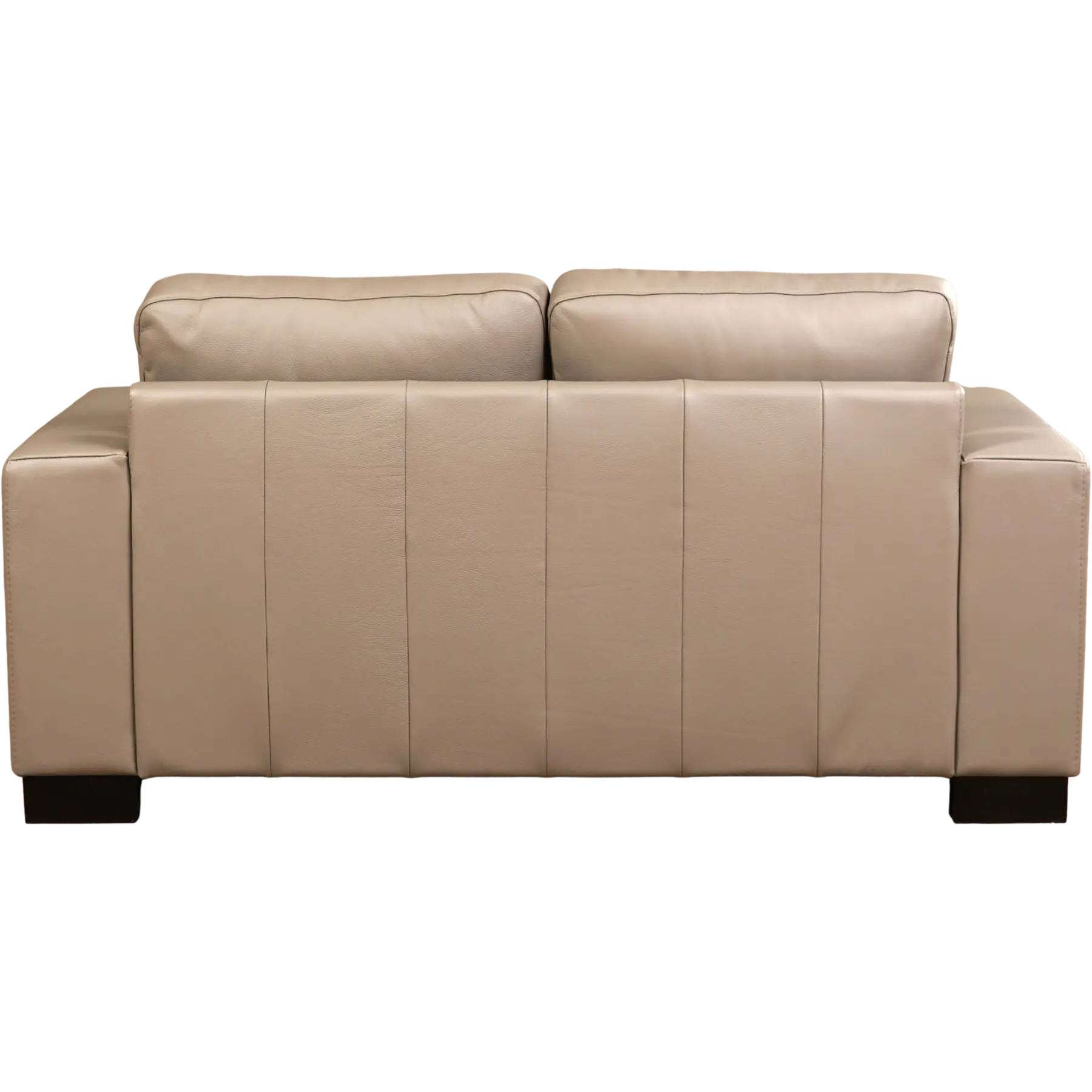 afbeelding van Leren bank Enjoy - 2 zits - Toledo Khaki (taupe/bruin) - Poten hout zwart