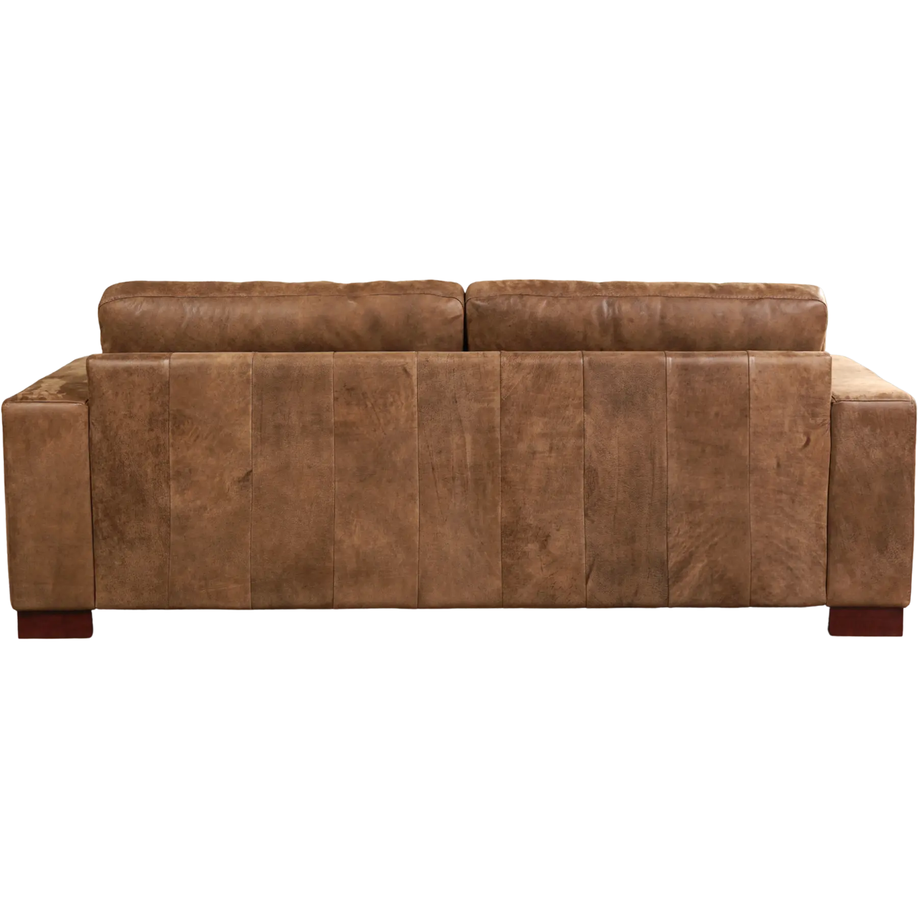 afbeelding van Leren bank Enjoy - 3 zits - Kenia Brown (bruin) - Poten hout bruin