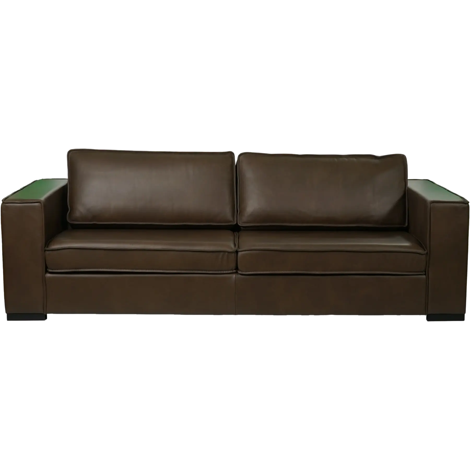 afbeelding van Leren bank Fine - 3,5 zits - Granada Chocolate (bruin) - Poten hout zwart