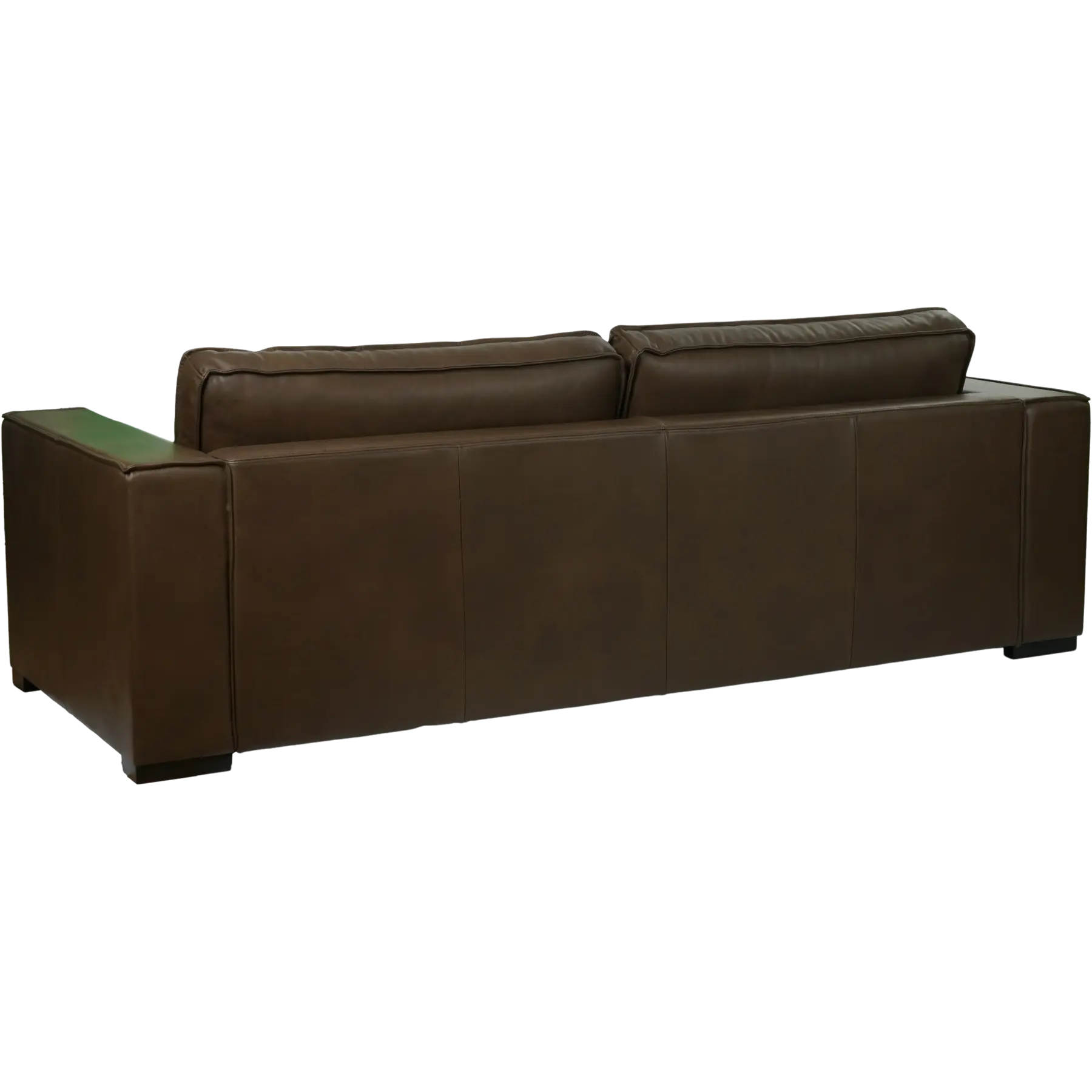 afbeelding van Leren bank Fine - 3,5 zits - Granada Chocolate (bruin) - Poten hout zwart