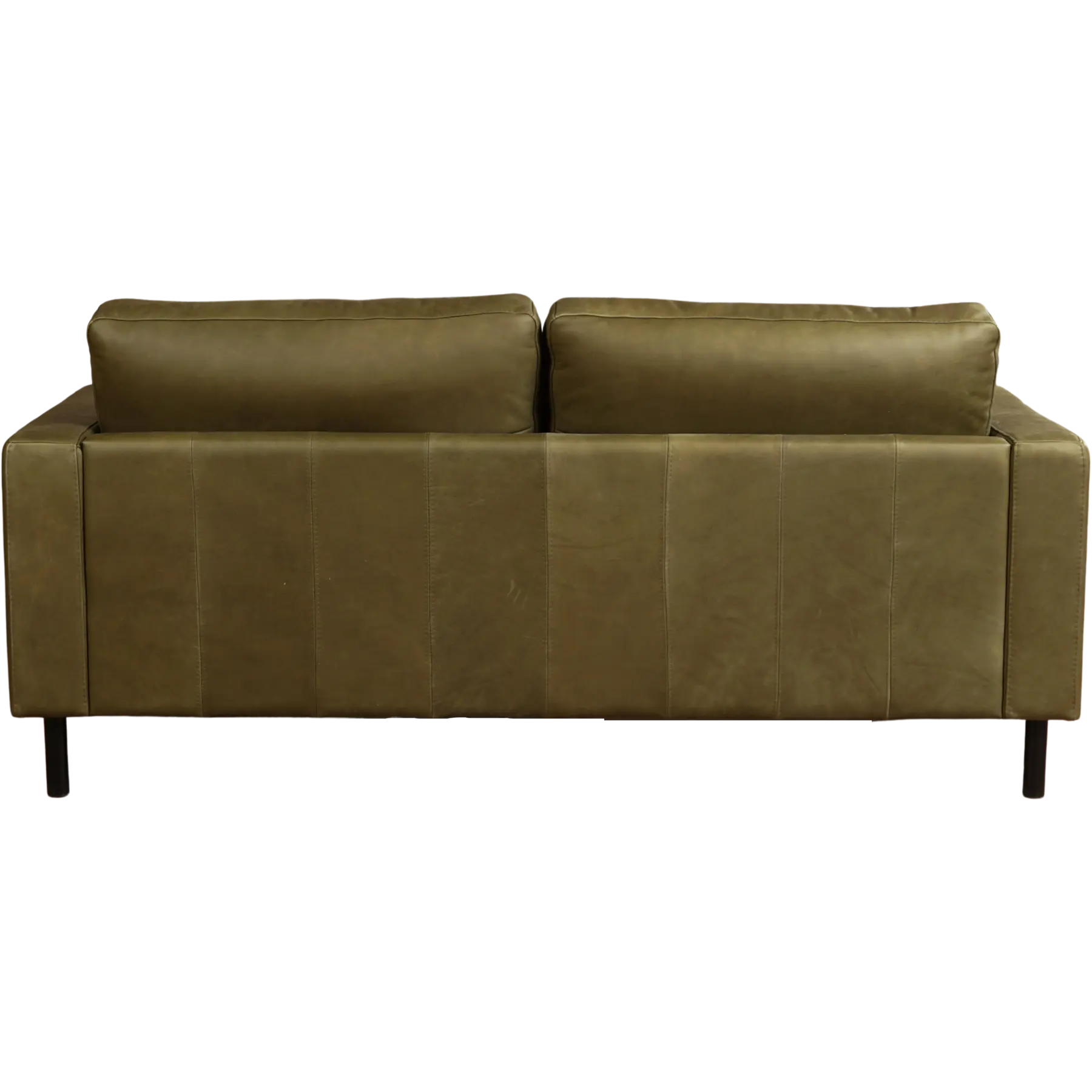 afbeelding van Leren bank Match - 2,5 zits - Rancho Green (olijf/groen) - Poten staal zwart