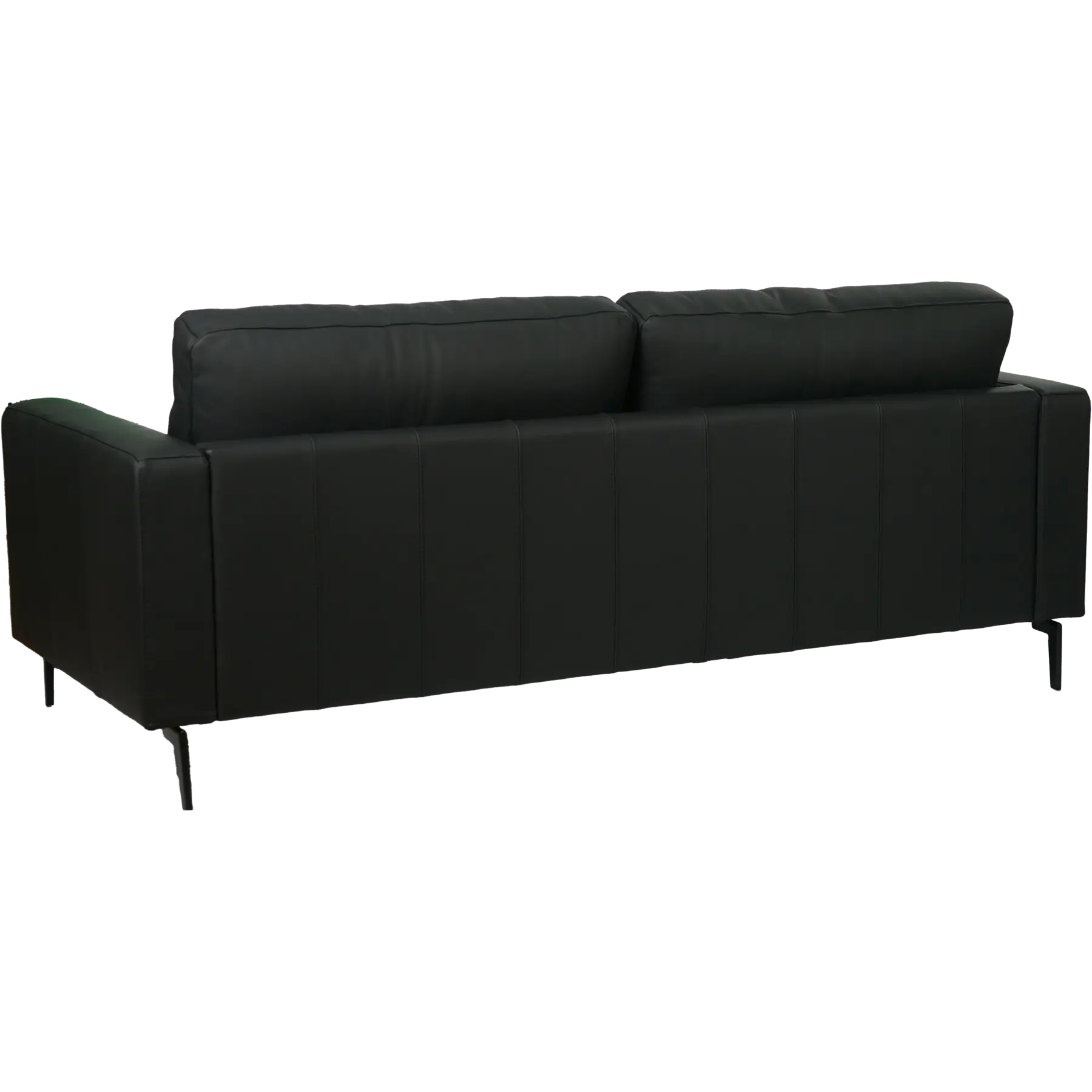 afbeelding van Leren bank Match - 3,5 zits - Toledo Nero (zwart) - Poten staal zwart