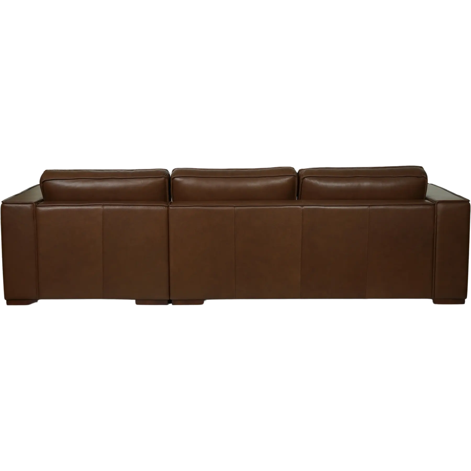 afbeelding van Leren hoekbank Fine - 2,5 zits arm links + longchair rechts - Elegance Brown (bruin) - Poten hout bruin