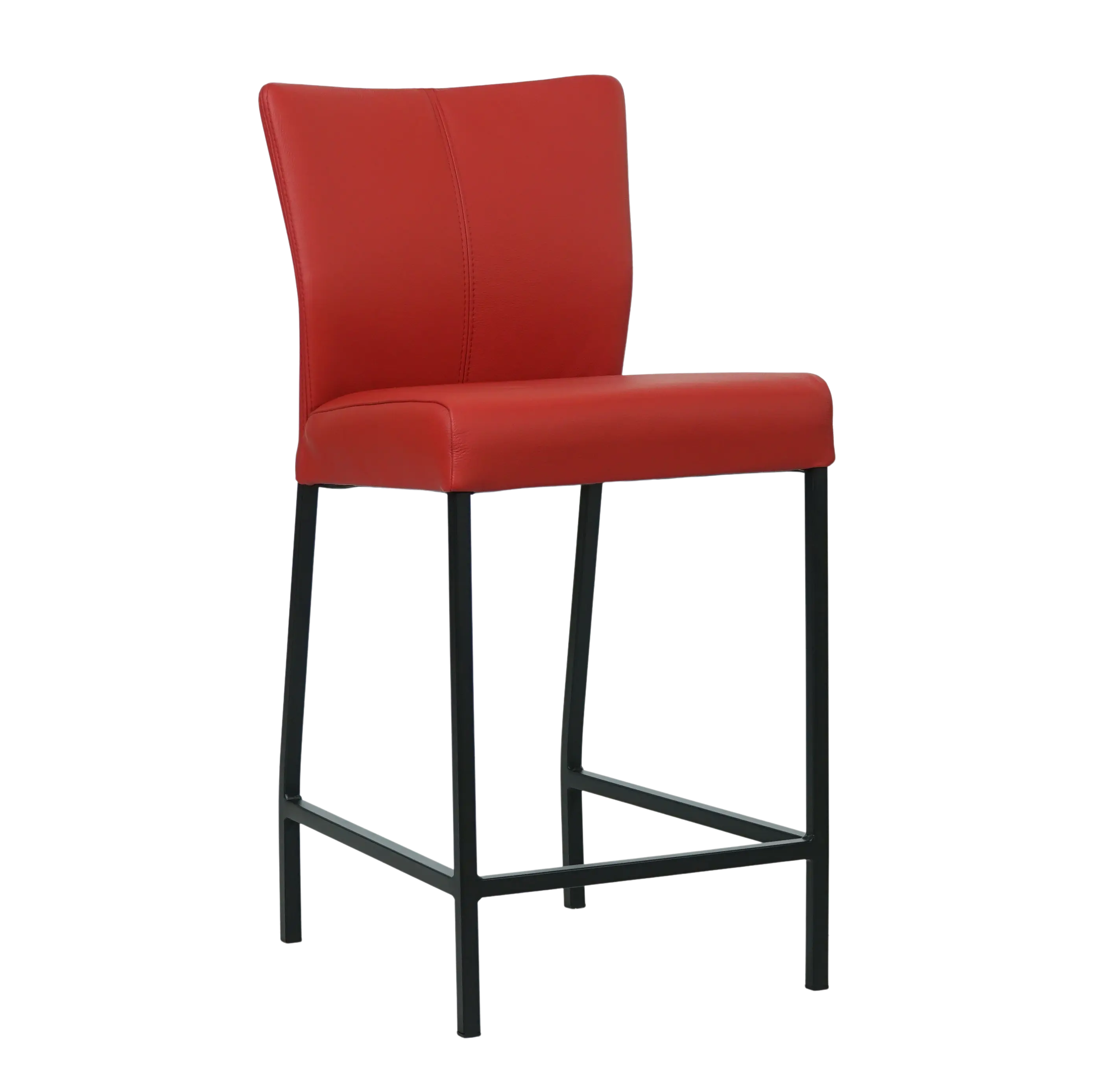 afbeelding van Leren barkruk Revolt laag - Toledo Ducati (rood) - Poten staal vierkant zwart