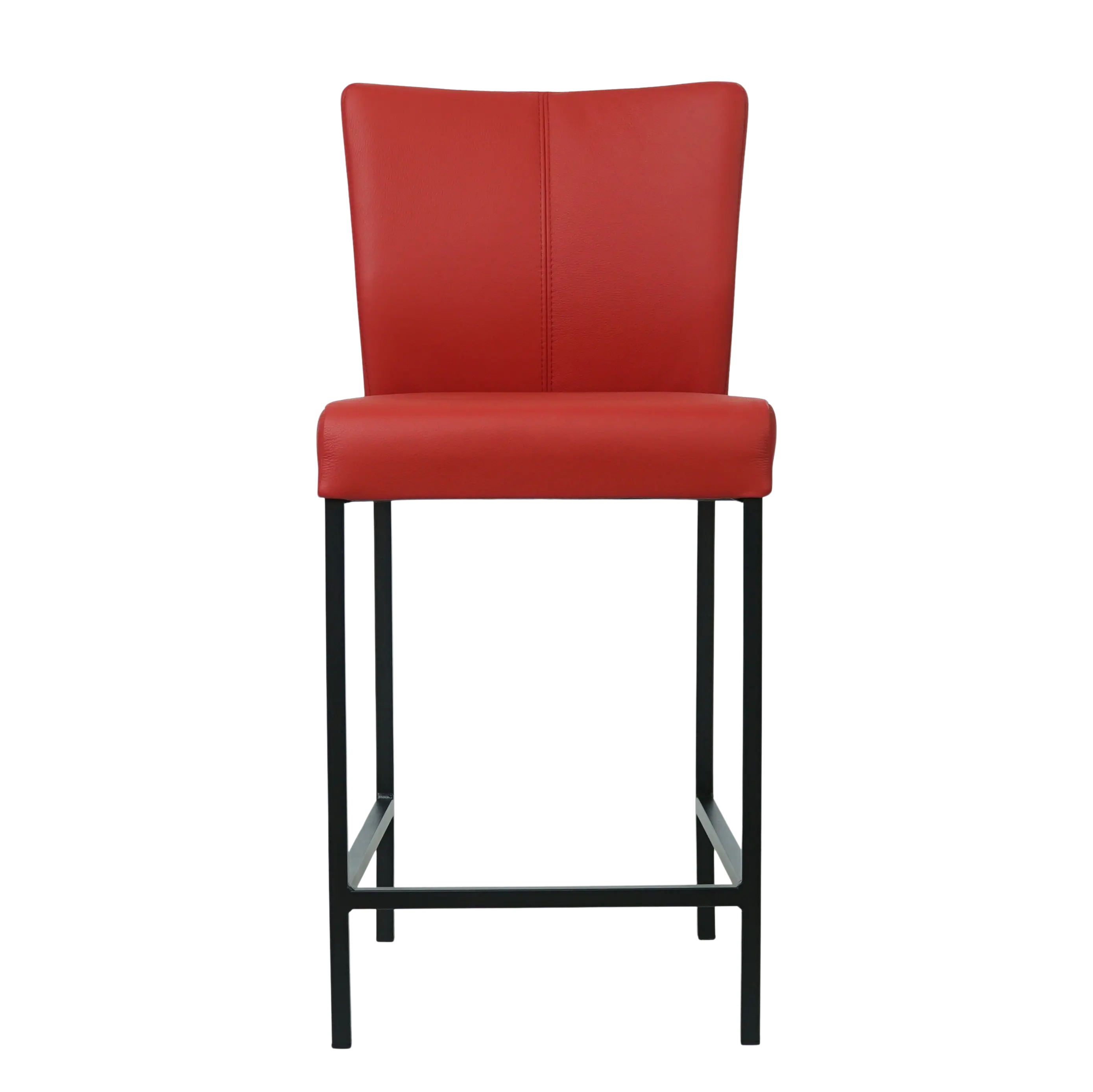 afbeelding van Leren barkruk Revolt laag - Toledo Ducati (rood) - Poten staal vierkant zwart