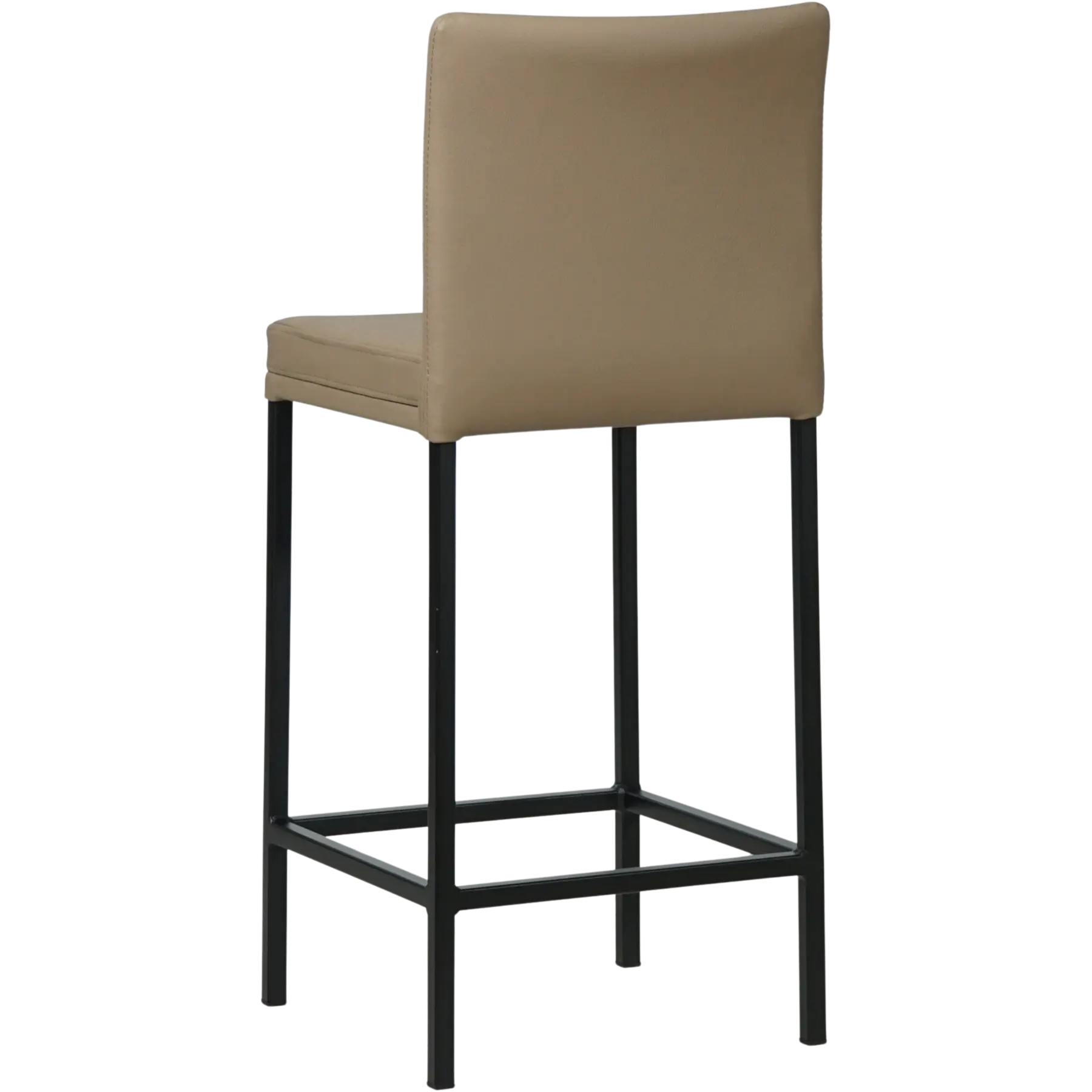 afbeelding van Leren barkruk Break laag - Hermes Mocca (taupe/bruin) - Poten staal vierkant zwart