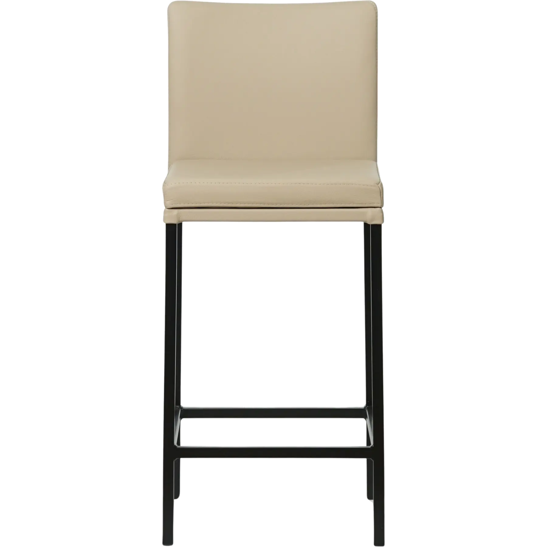 afbeelding van Leren barkruk Break laag - Toledo Mastic (taupe/bruin) - Poten staal vierkant zwart