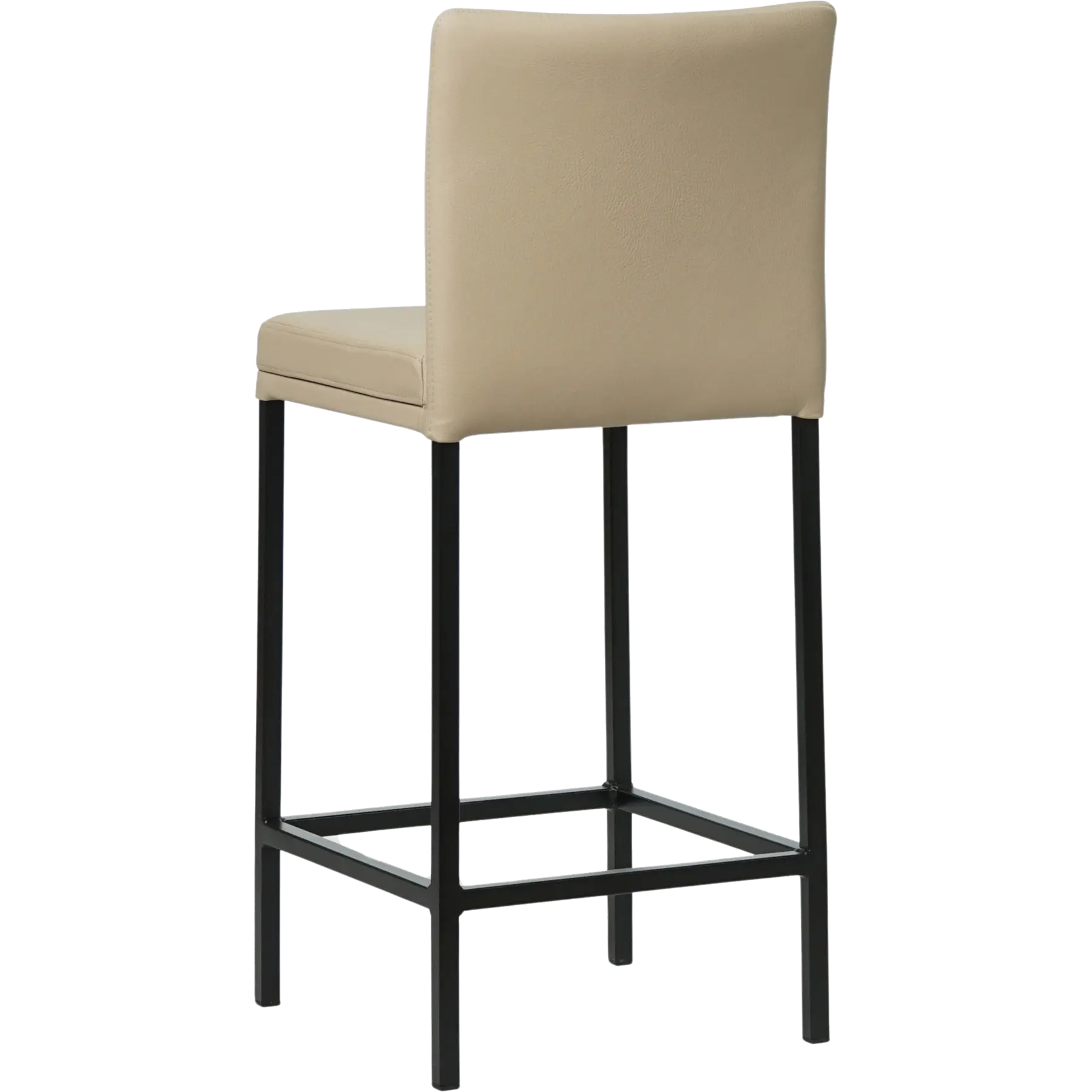 afbeelding van Leren barkruk Break laag - Toledo Mastic (taupe/bruin) - Poten staal vierkant zwart