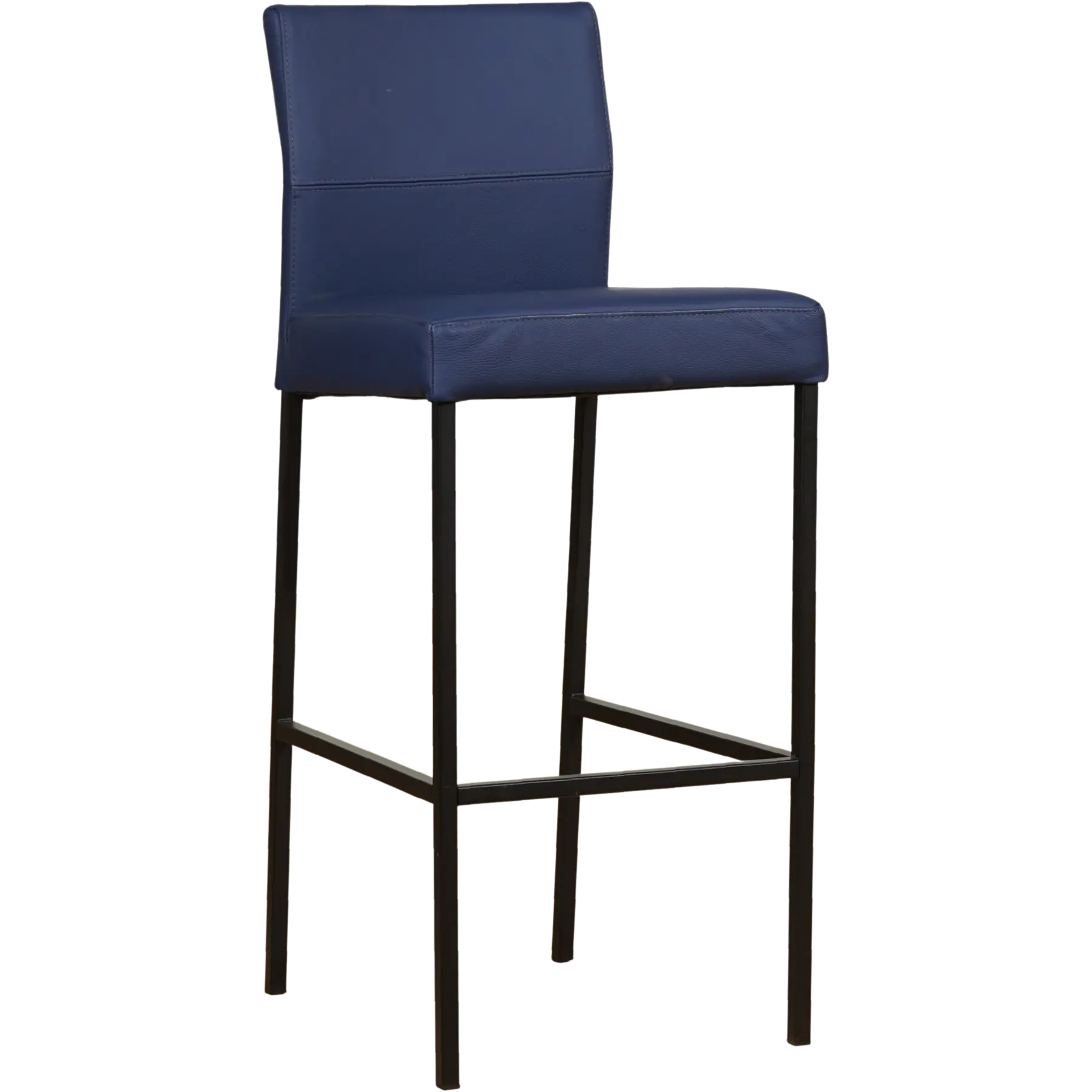 afbeelding van Leren barkruk Bright hoog - Toledo Kobalt (blauw) - Poten staal vierkant zwart