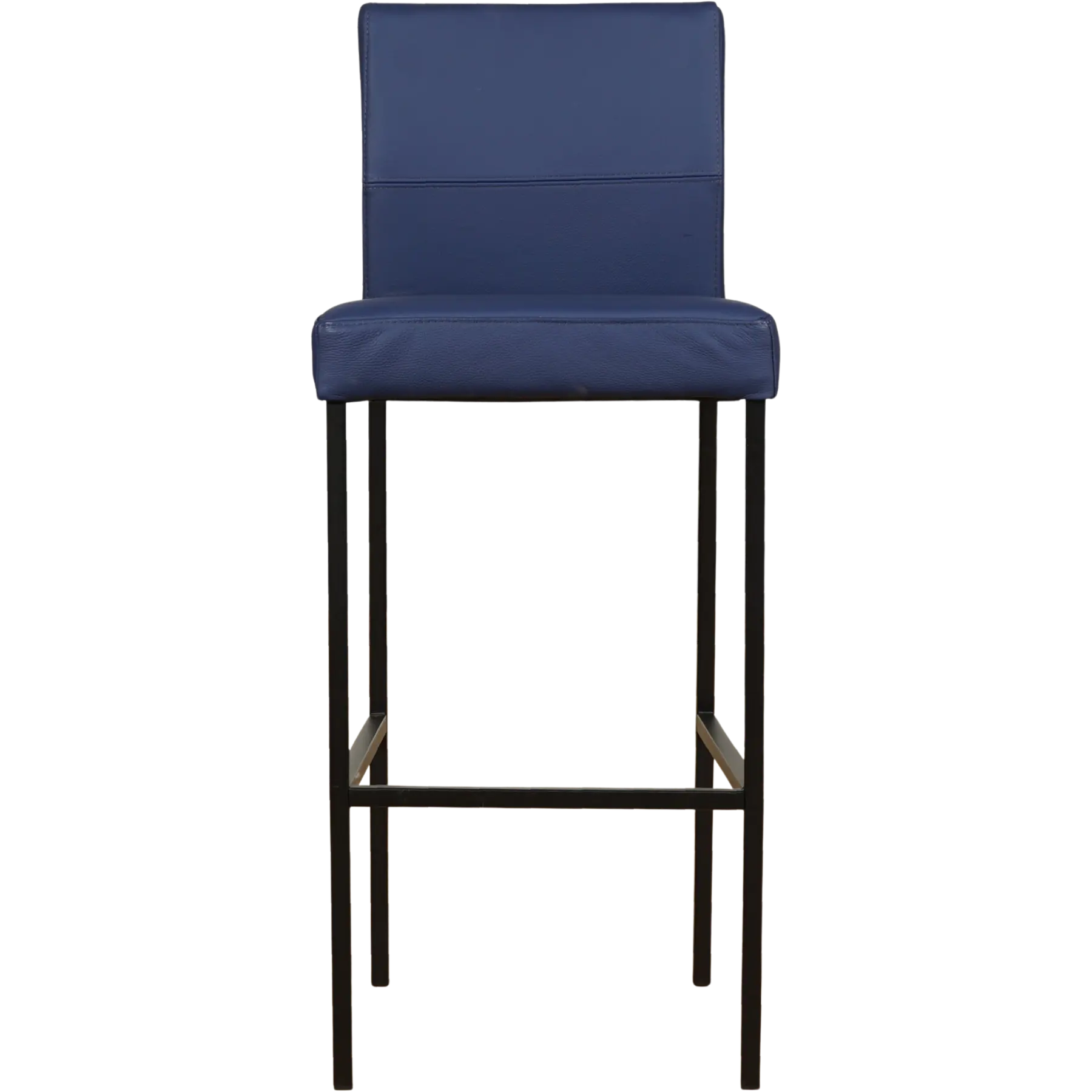 afbeelding van Leren barkruk Bright hoog - Toledo Kobalt (blauw) - Poten staal vierkant zwart