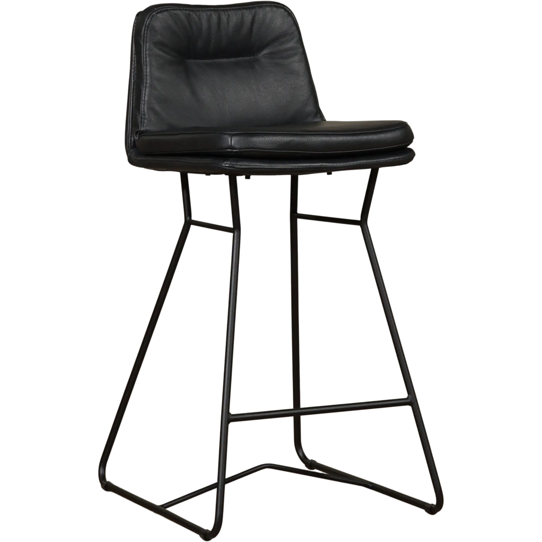 afbeelding van Leren barkruk Candy laag - Granada Black (zwart)