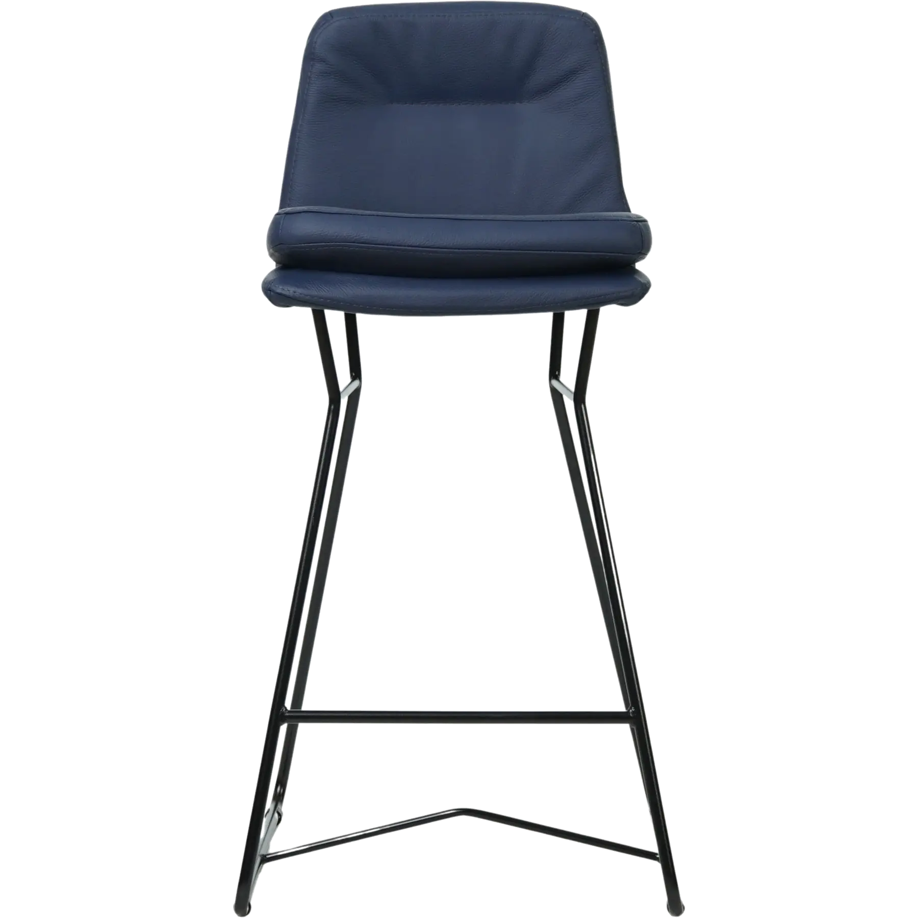 afbeelding van Leren barkruk Candy laag - Hermes Kobalt (blauw)