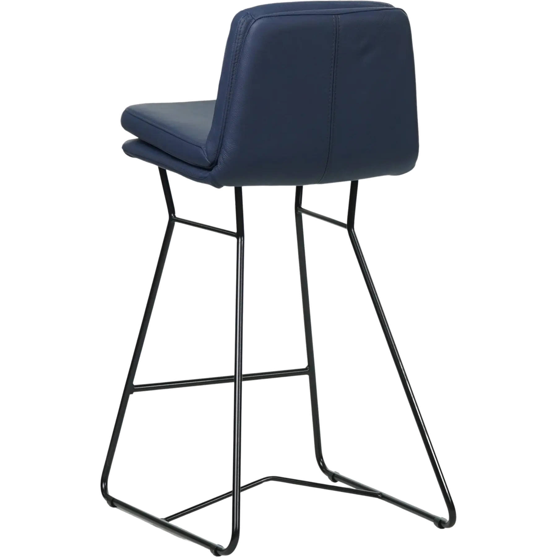 afbeelding van Leren barkruk Candy laag - Hermes Kobalt (blauw)