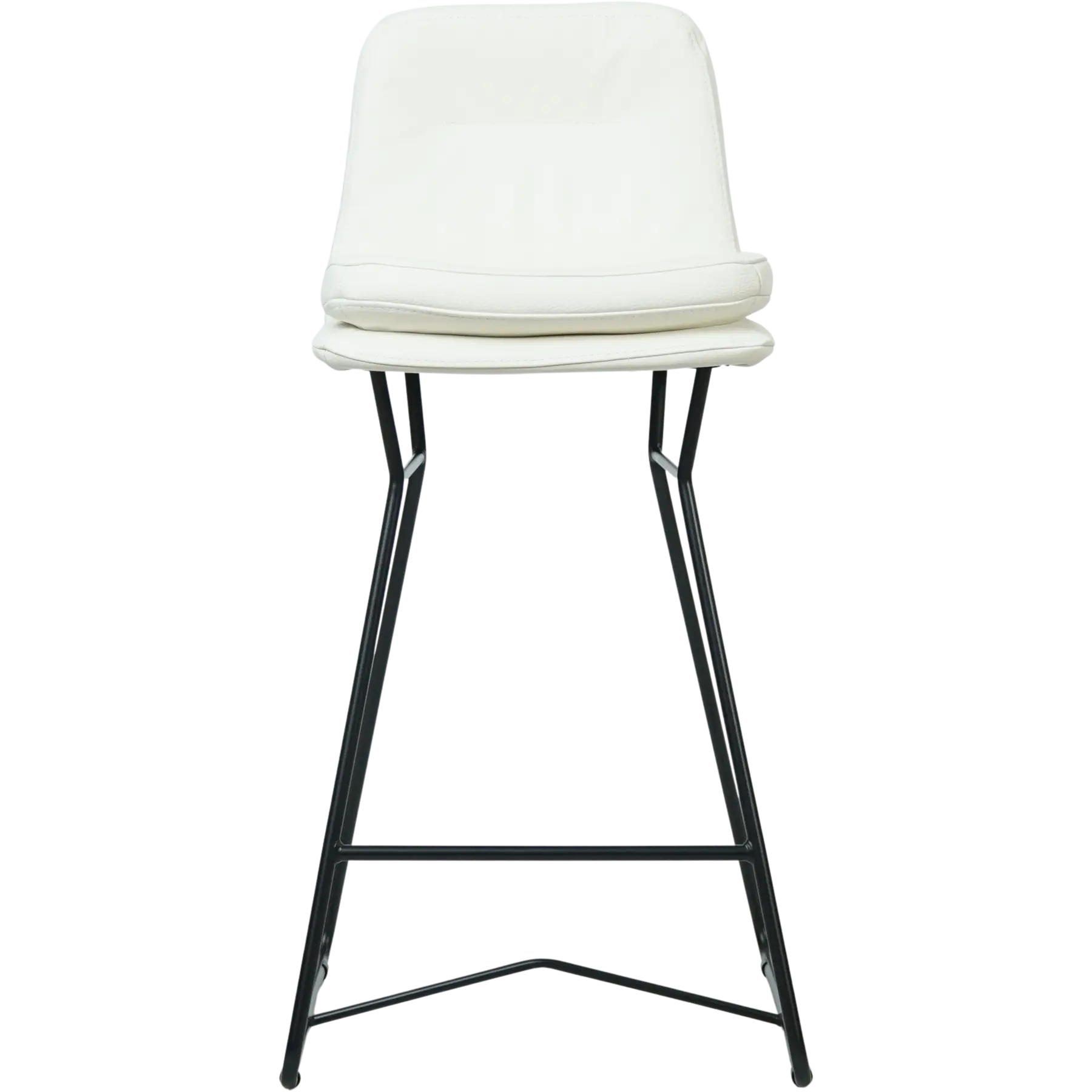 afbeelding van Leren barkruk Candy laag - Toledo Bianco (gebroken wit)