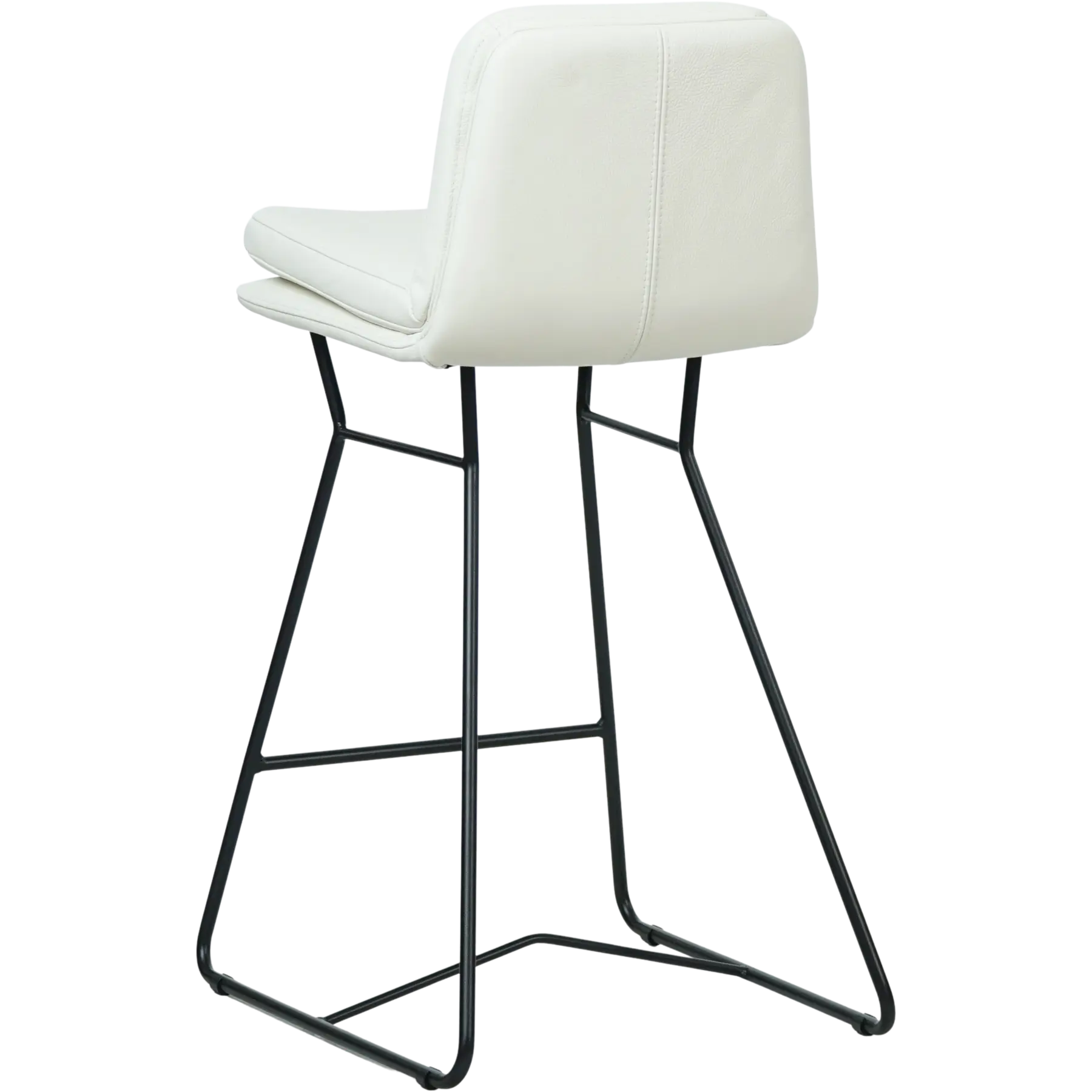 afbeelding van Leren barkruk Candy laag - Toledo Bianco (gebroken wit)