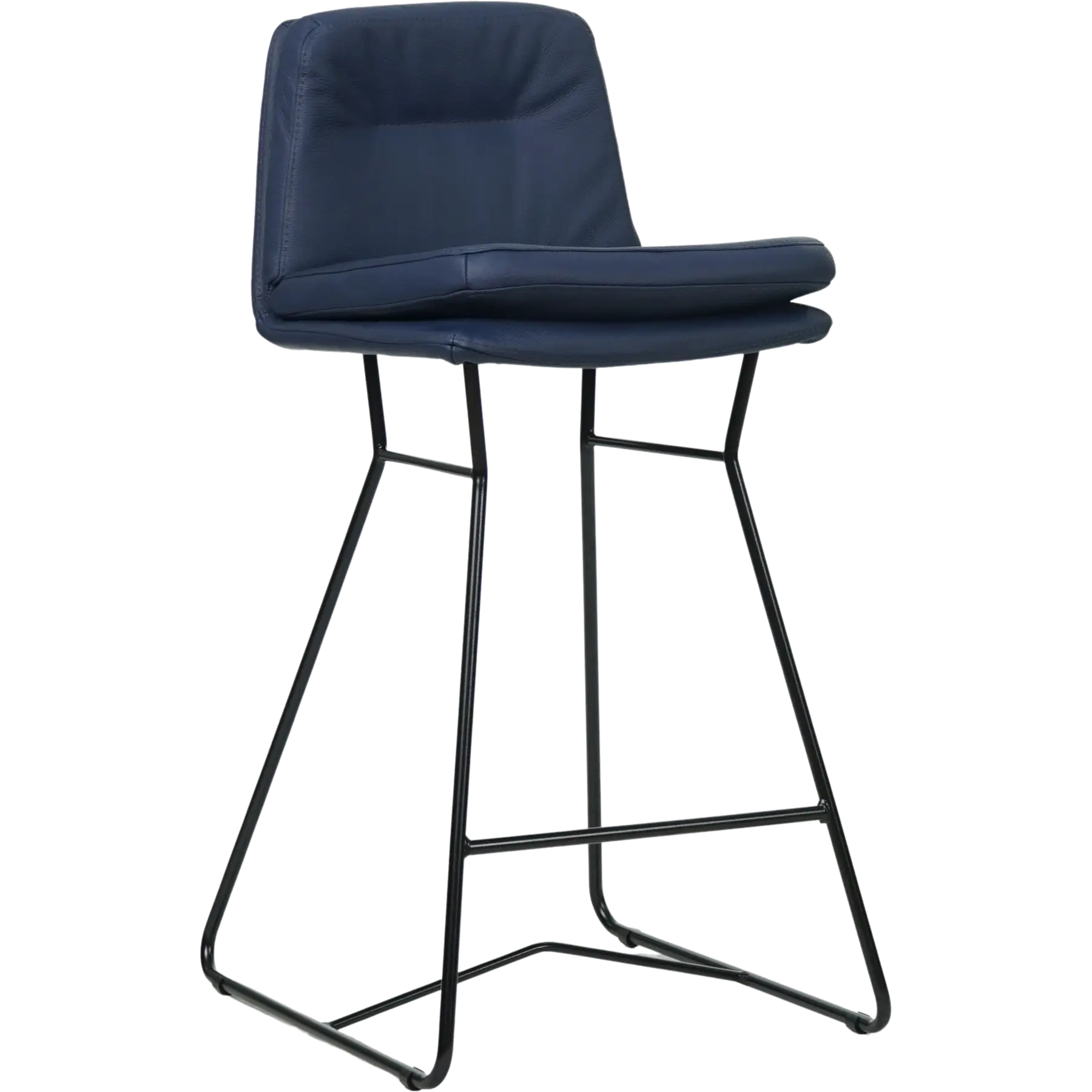 afbeelding van Leren barkruk Candy laag - Toledo Kobalt (blauw)