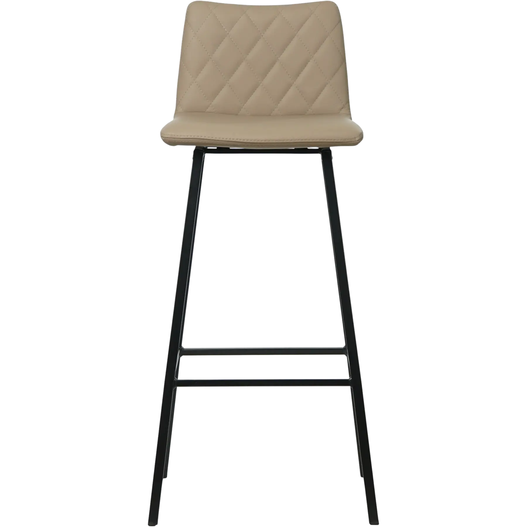 afbeelding van Leren barkruk Catch hoog - Hermes Mocca (taupe/bruin) - Poten staal vierkant zwart