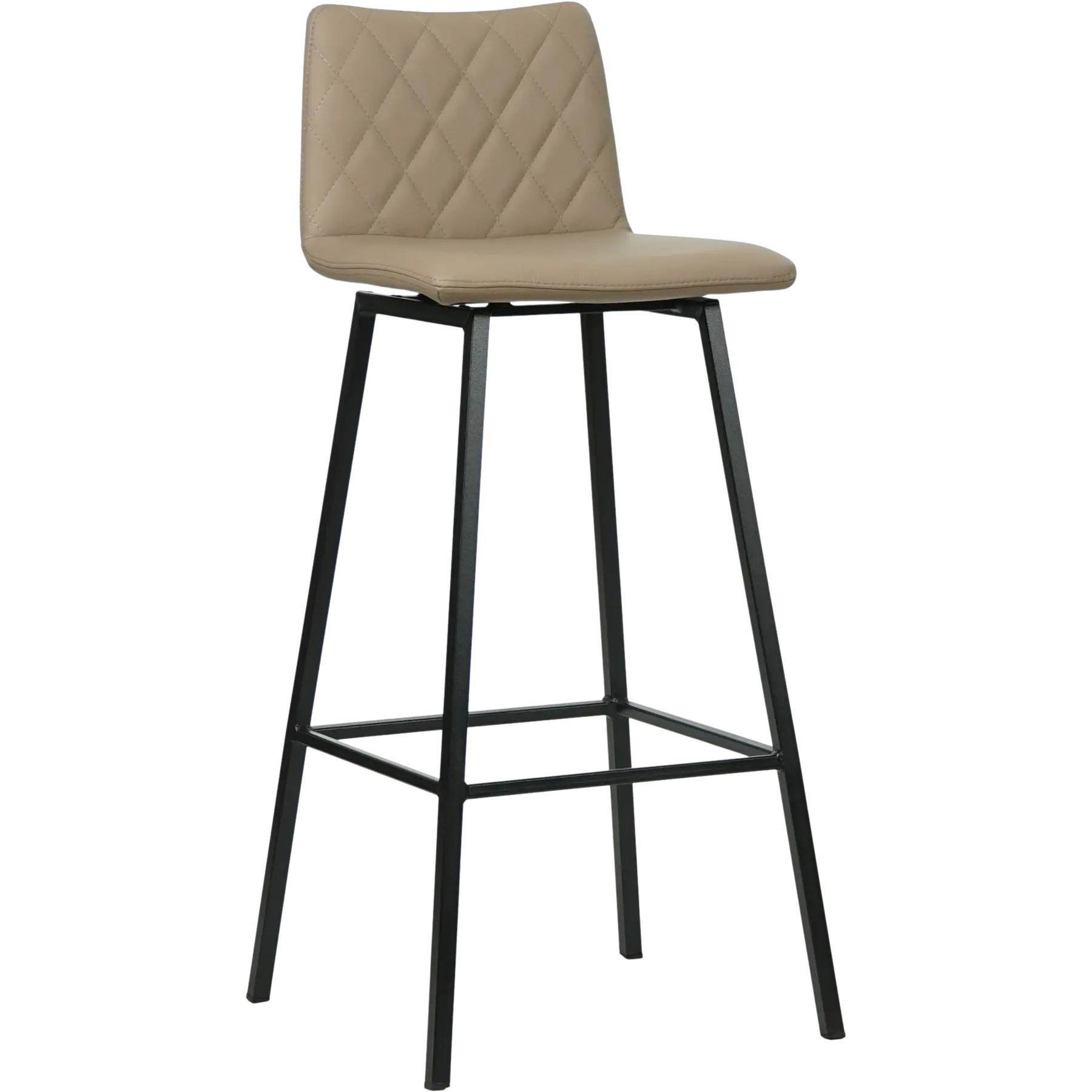 afbeelding van Leren barkruk Catch hoog - Toledo Mocca (taupe/bruin) - Poten staal vierkant zwart