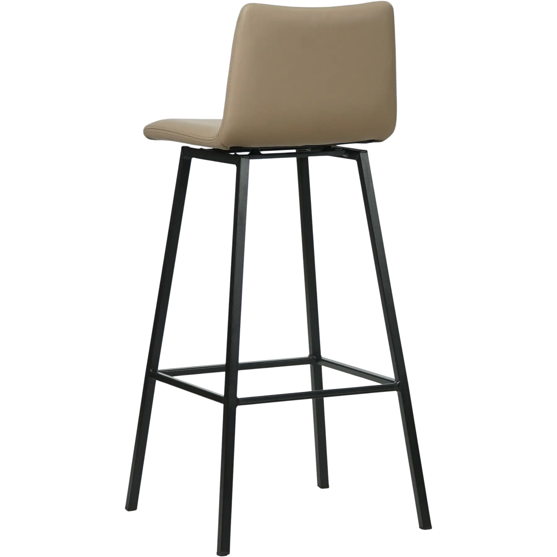 afbeelding van Leren barkruk Catch hoog - Toledo Mocca (taupe/bruin) - Poten staal vierkant zwart