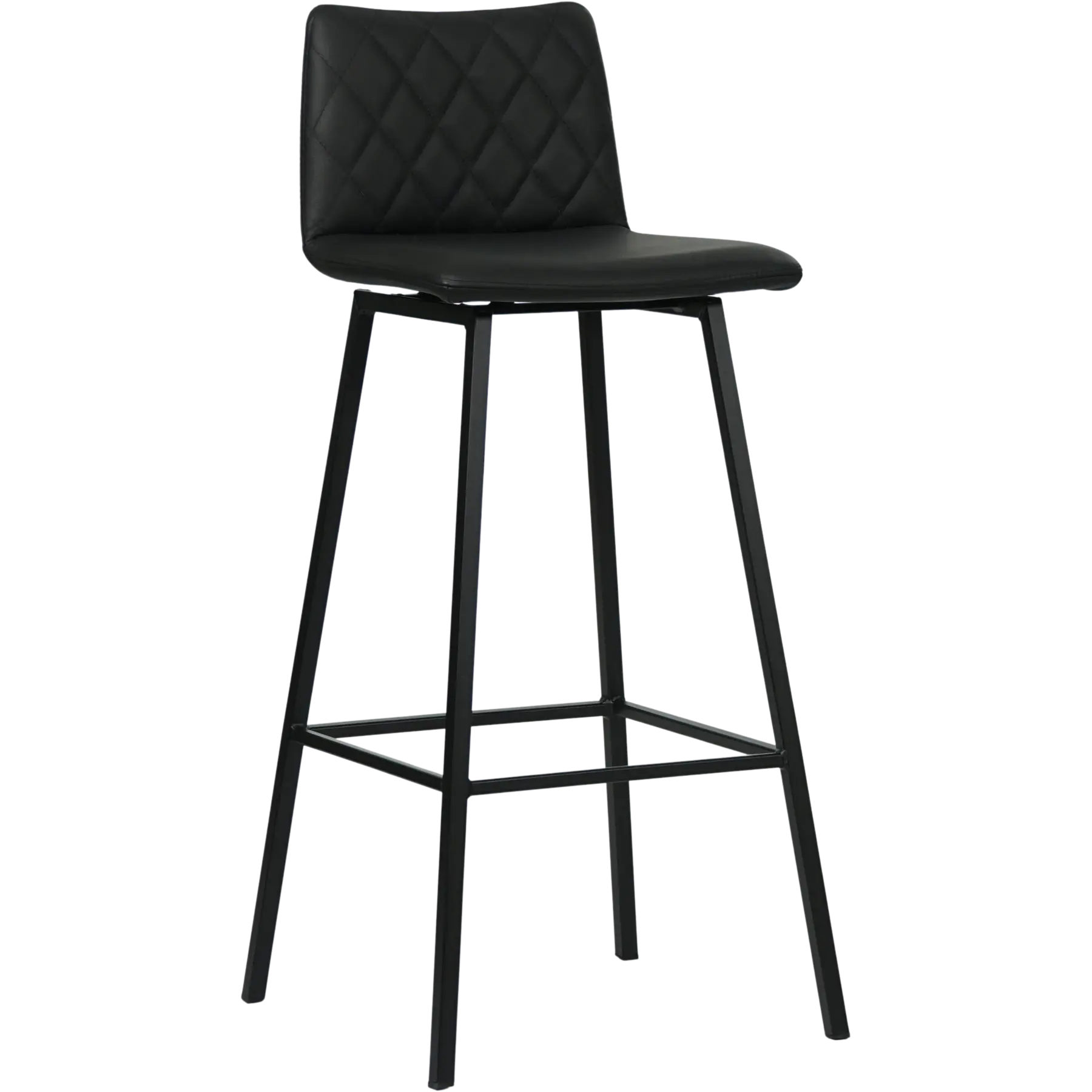 afbeelding van Leren barkruk Catch hoog - Toledo Nero (zwart) - Poten staal vierkant zwart