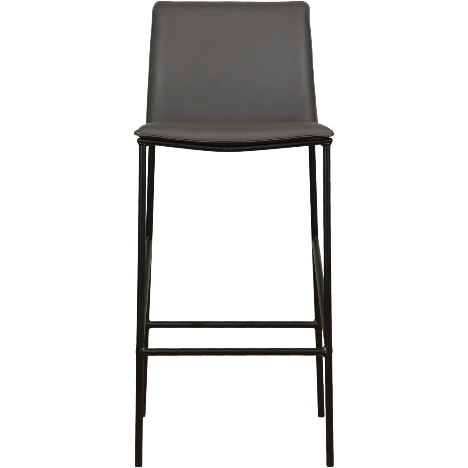 afbeelding van Leren barkruk Favor hoog - Poten staal rond zwart