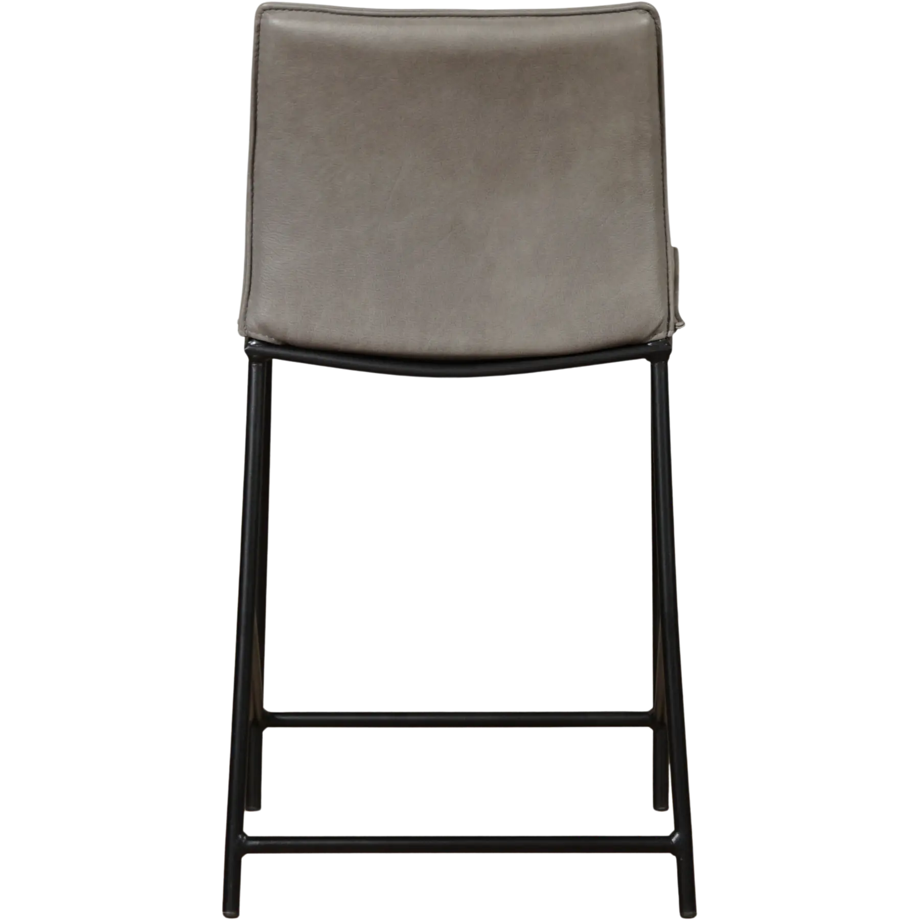 afbeelding van Leren barkruk Favor laag - Poten staal rond zwart