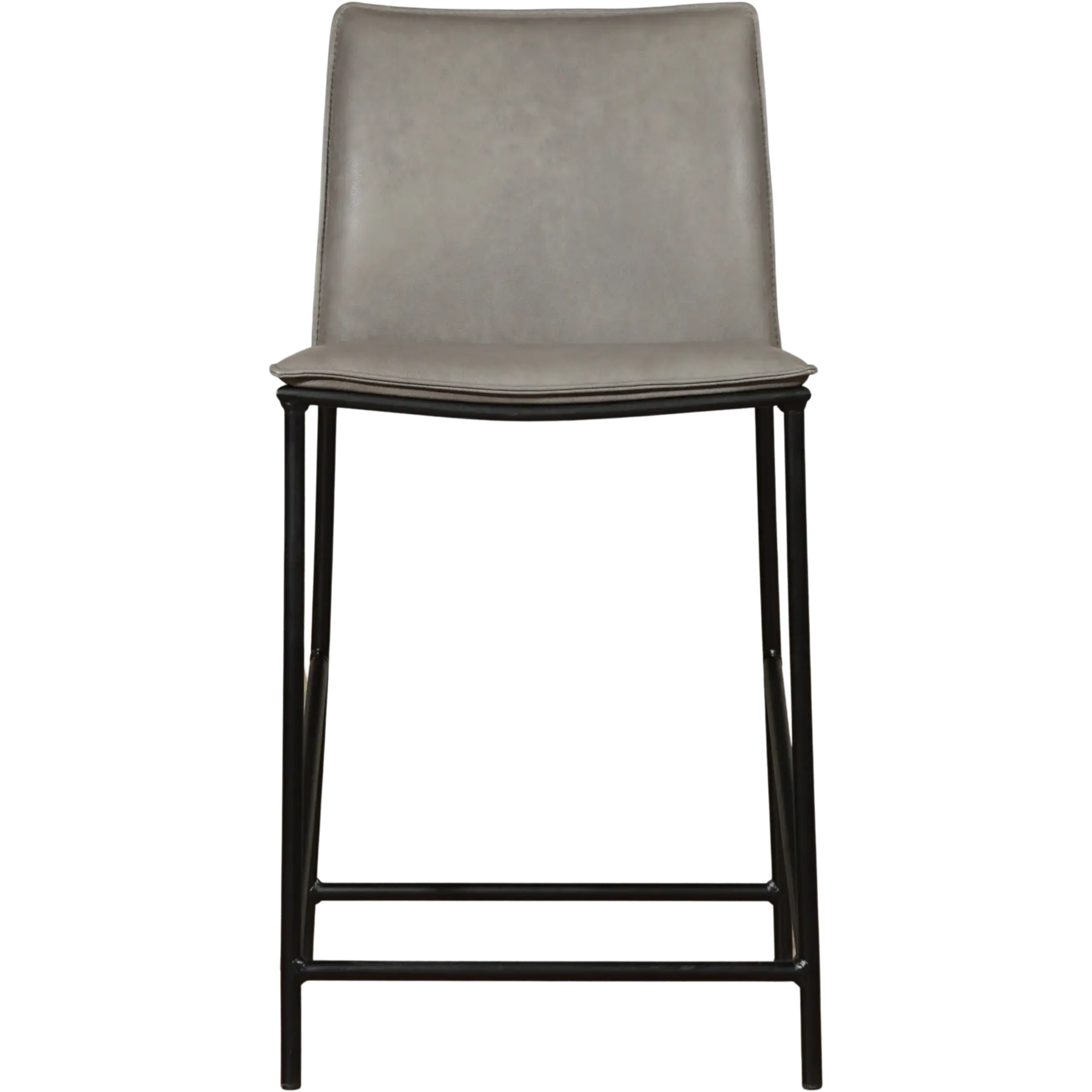 afbeelding van Leren barkruk Favor laag - Poten staal rond zwart